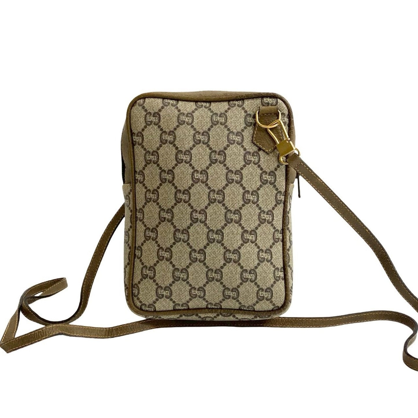Gucci Brown Leather Pvc Pochette Shoulder Bag ( )