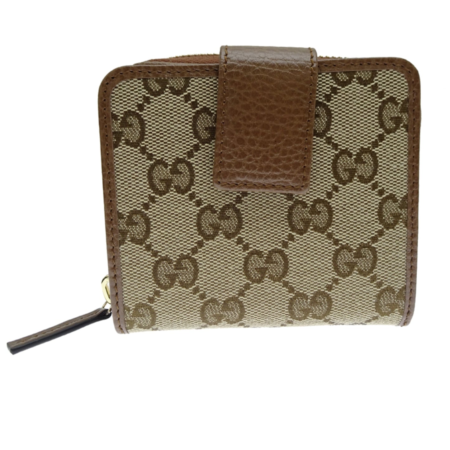 Gucci Beige Brown Gg Canvas Leather Wallet (Bi-Fold) ( )