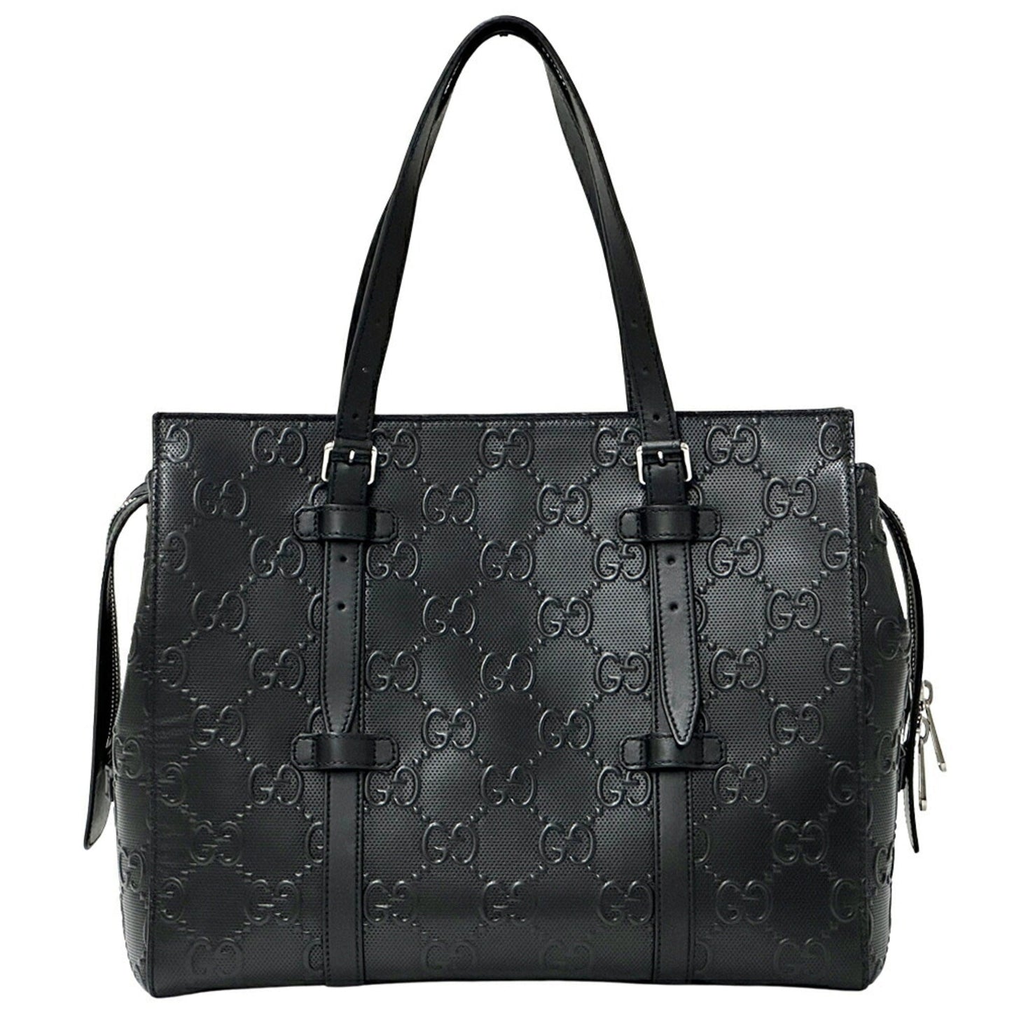 Gucci Black Leather Tote Bag ( )