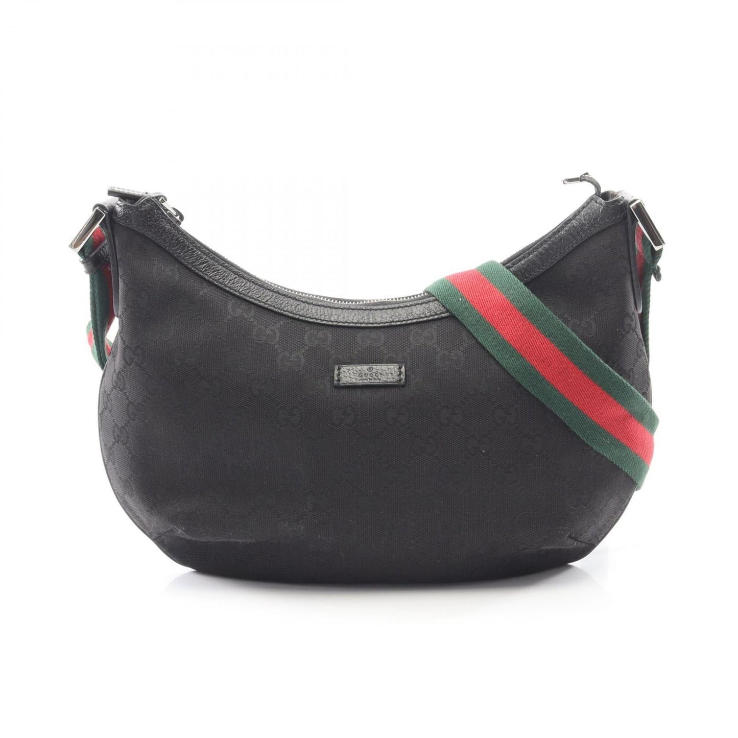 Gucci Black Gg Canvas Leather Shoulder Bag ( )