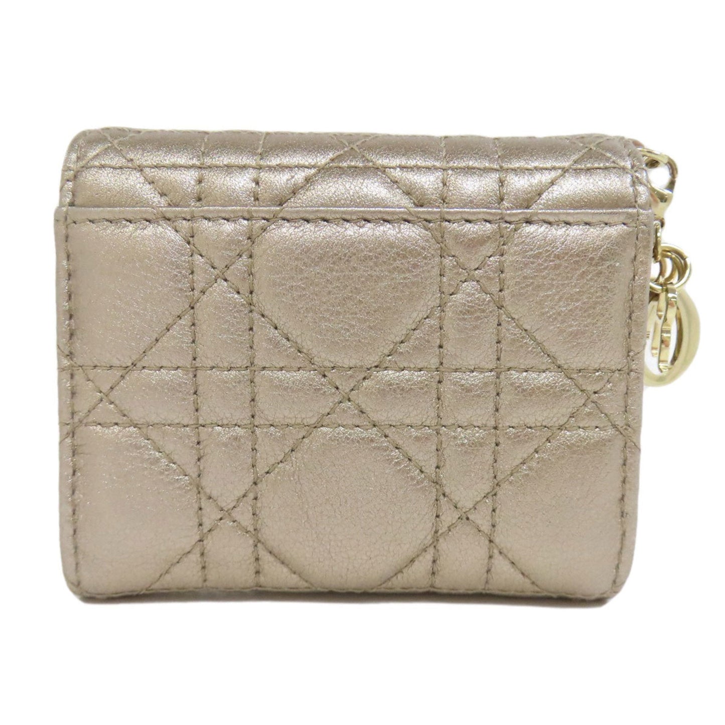 Christian Dior Gold Leather Wallet (Bi-Fold) ()