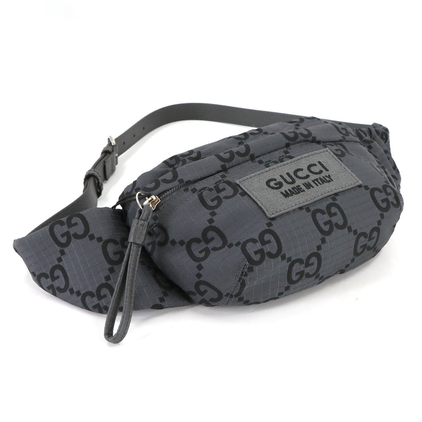 Gucci Gray Polyester Leather Fanny Pack Sling Bag ( )