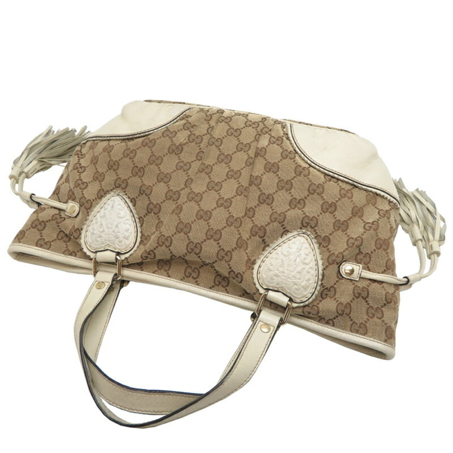 Gucci Beige White Gg Canvas Tote Bag ( )
