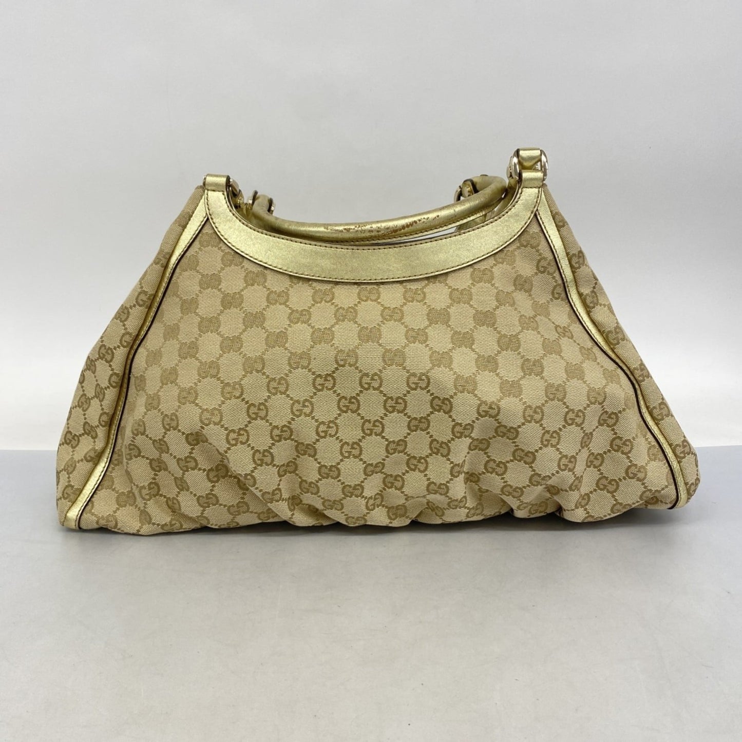 Gucci Beige Brown Canvas Handbag ( )