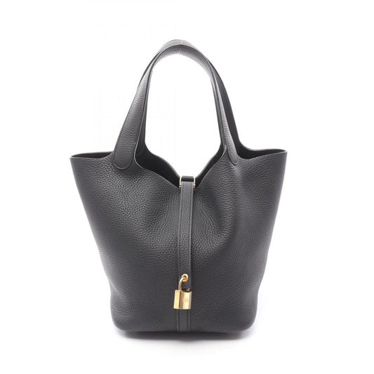 Hermes Picotin Black Taurillon Clemence Leather Handbag ( )