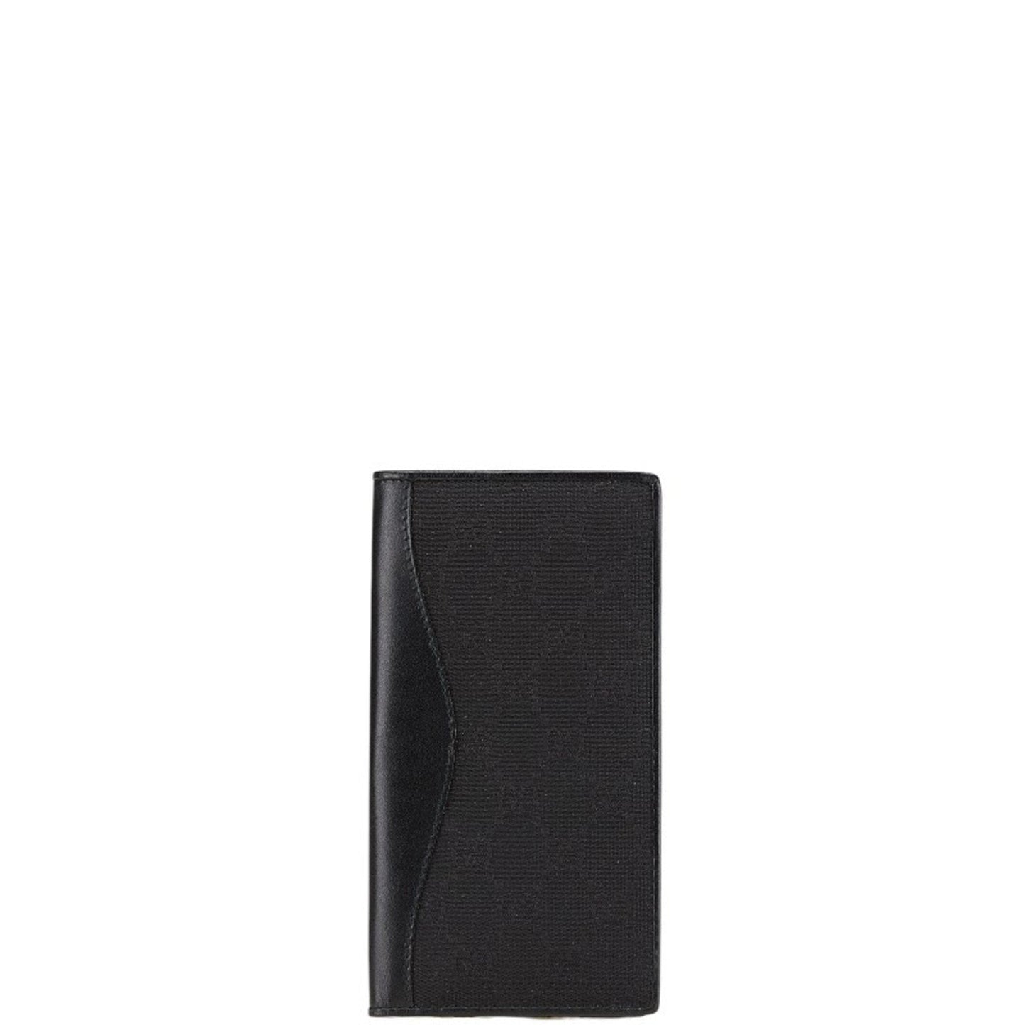 Gucci Black Leather Canvas Long Bill Wallet (Bi-Fold) ( )