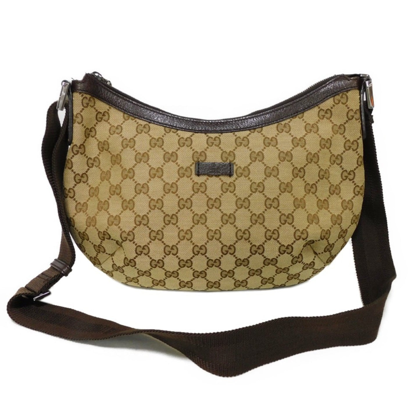 Gucci Gg Canvas Beige Gg Canvas Leather Messenger Bag Shoulder Bag
