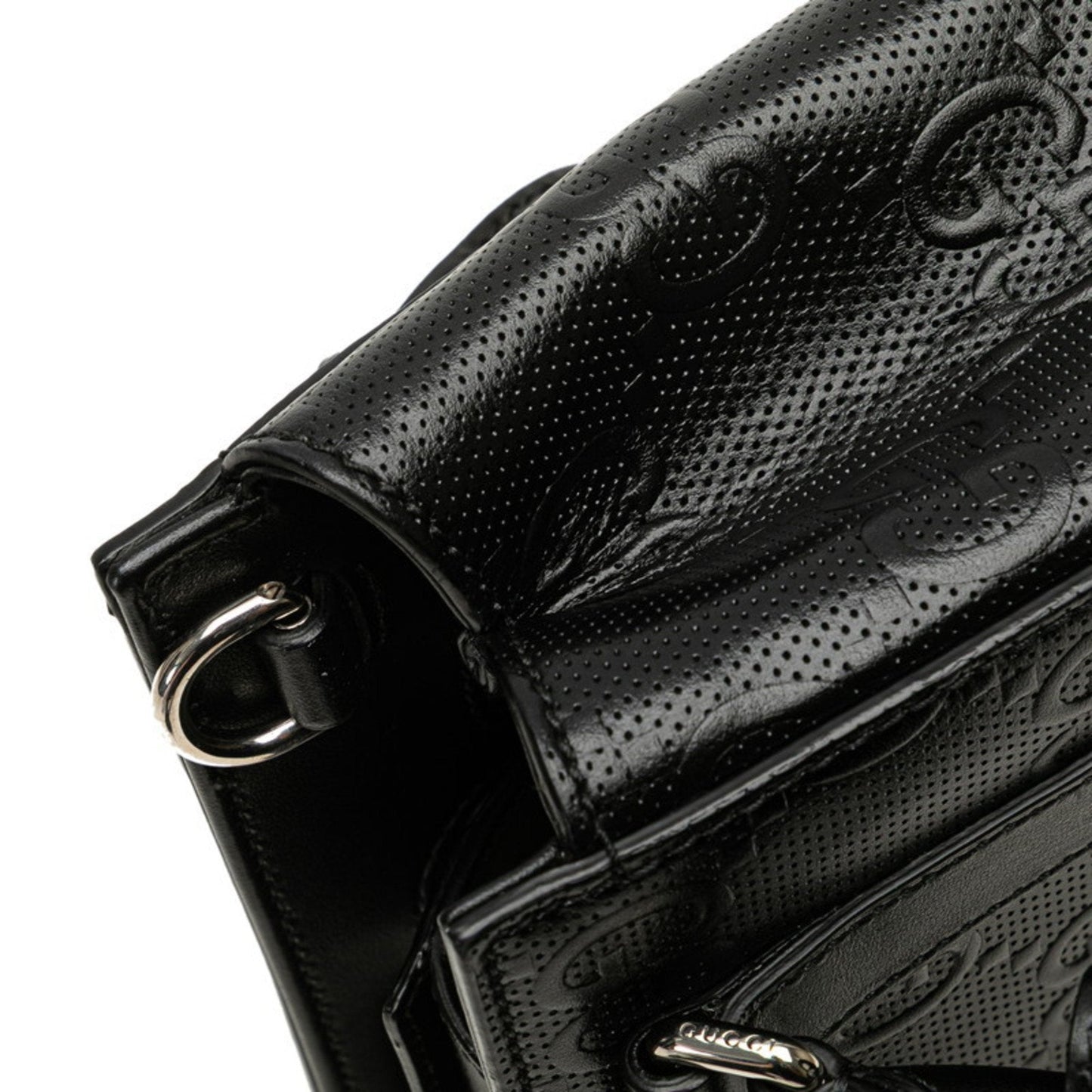 Gucci Black Leather Handbag Shoulder Bag ( )