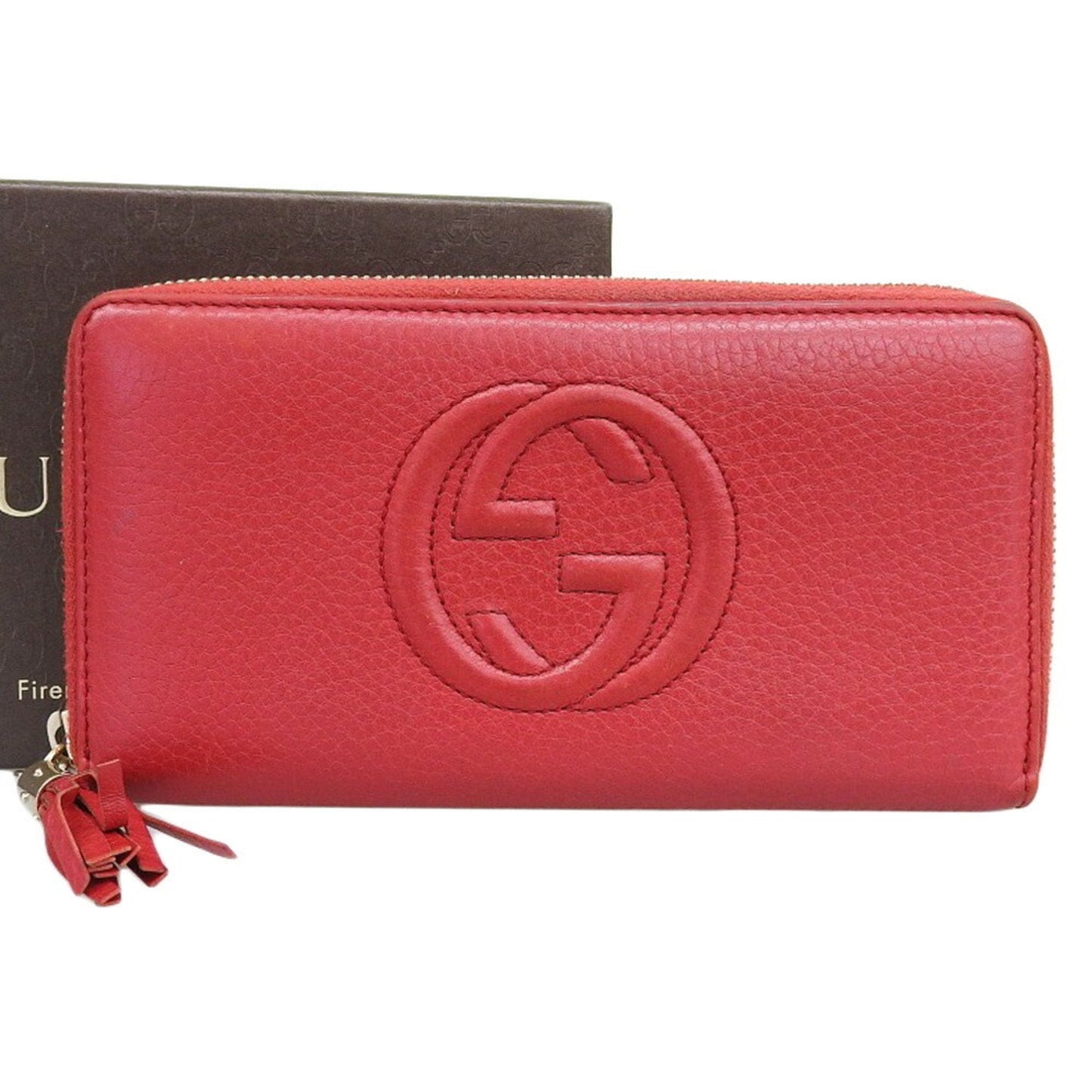 Gucci Red Color Leather Long Wallet (Bi-Fold) ( )