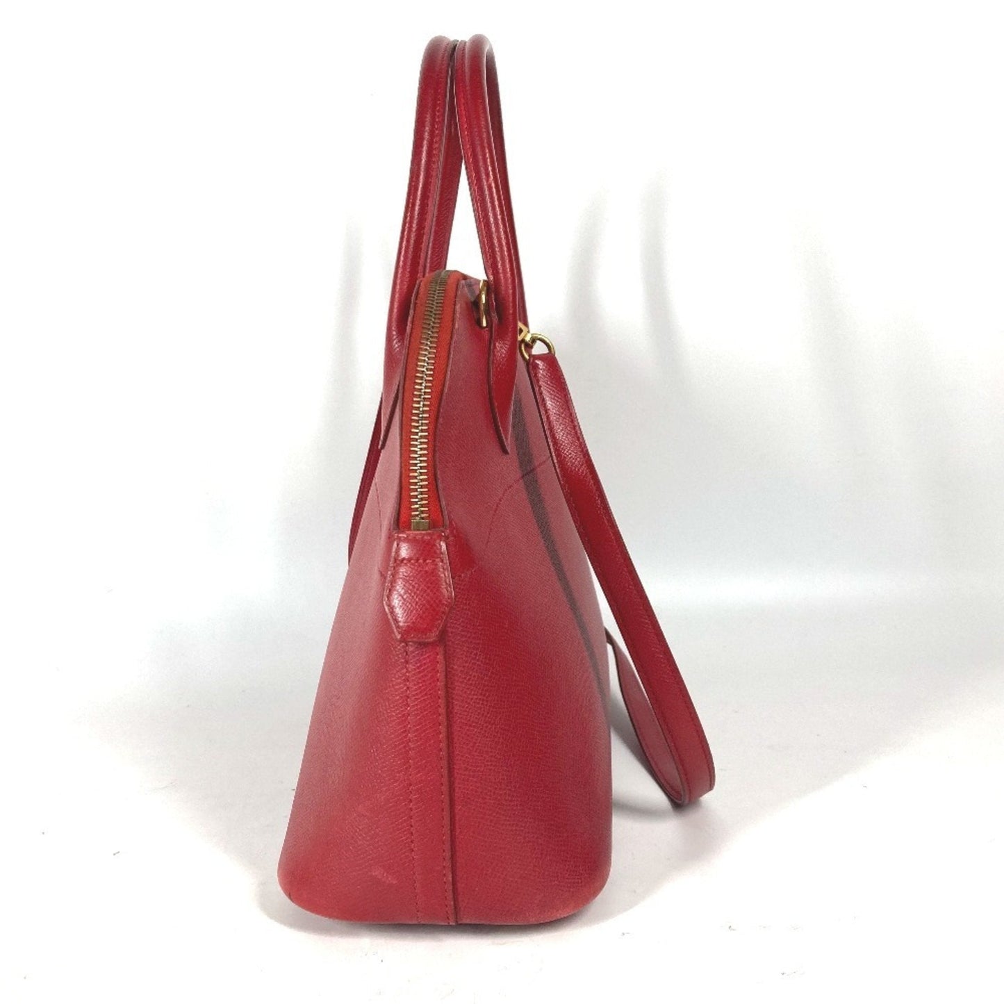 Hermes Red Color Courchevel Leather Handbag Shoulder Bag Tote Bag ( )
