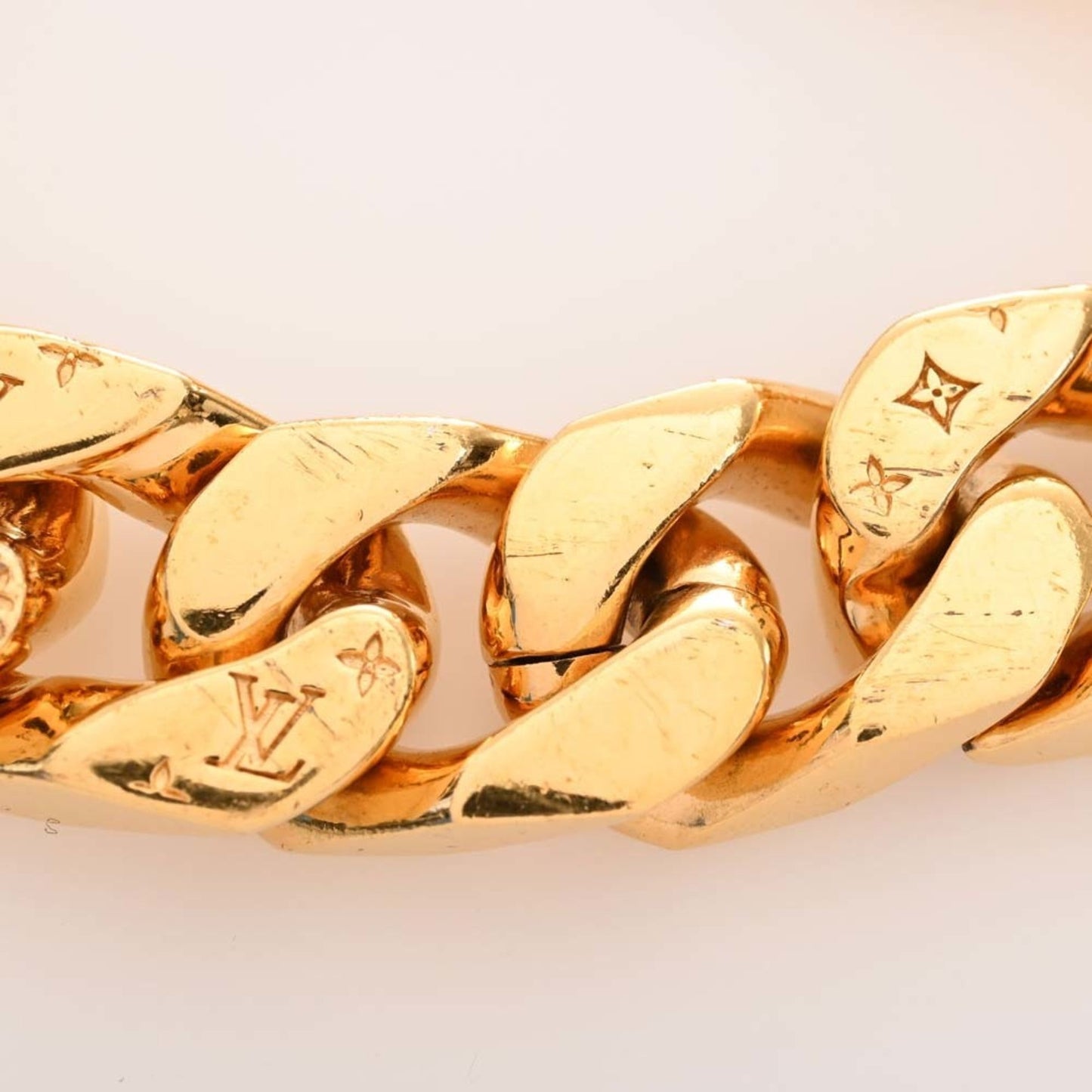 LOUIS VUITTON Monogram Chain Links Bracelet #M M00305 Gold Women's