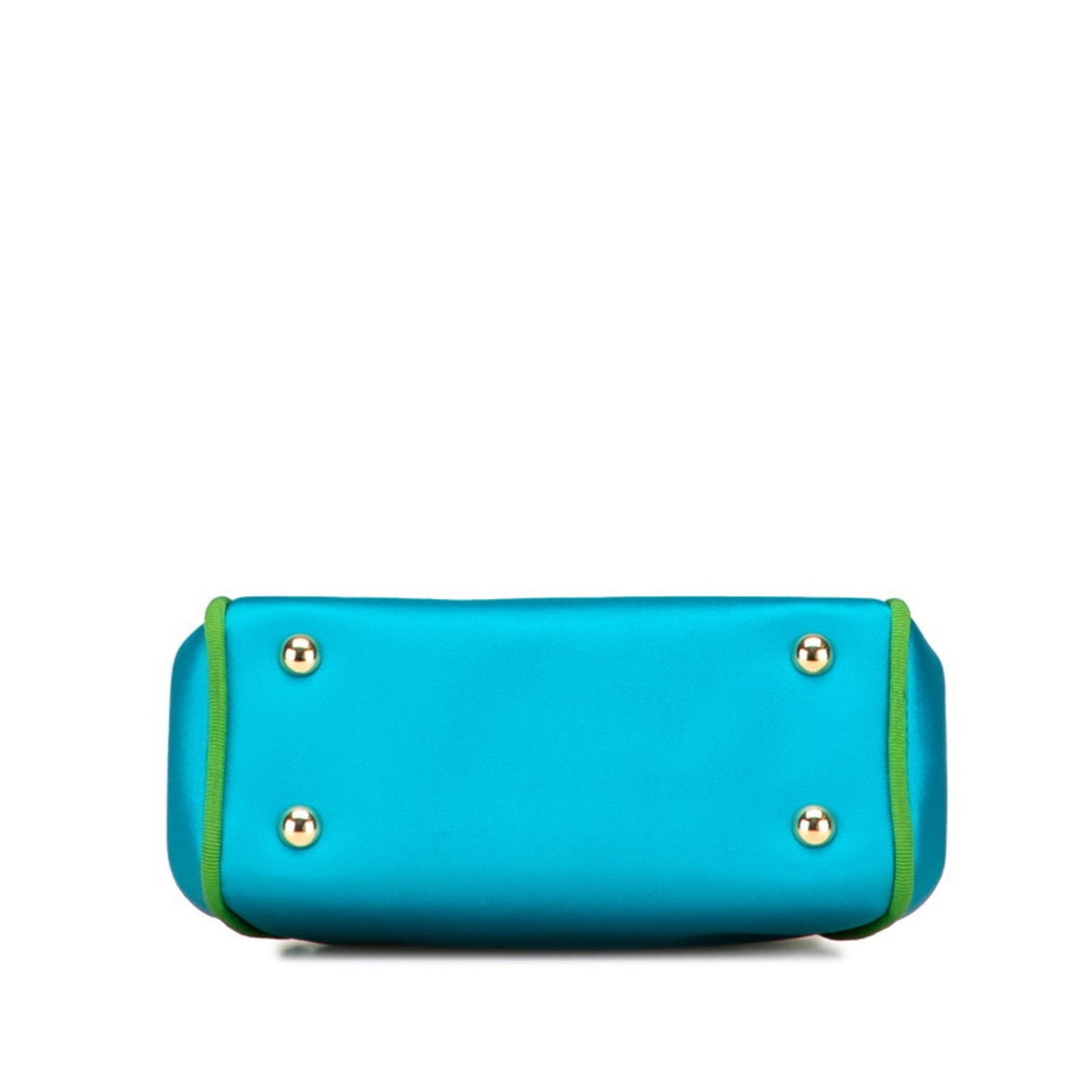 Christian Dior Green Blue Green Canvas Satin Handbag Shoulder Bag ()