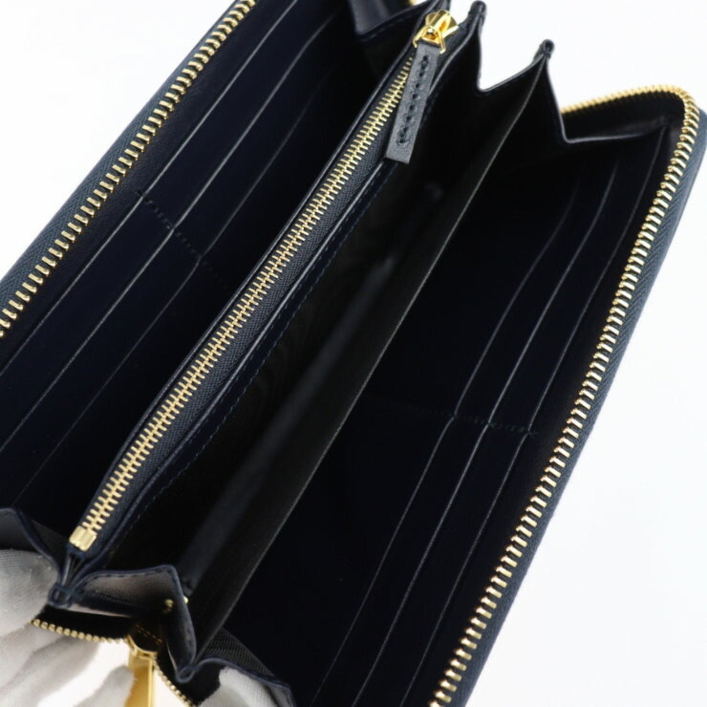 Gucci Beige Black Canvas Leather Long Wallet (Bi-Fold) ( )