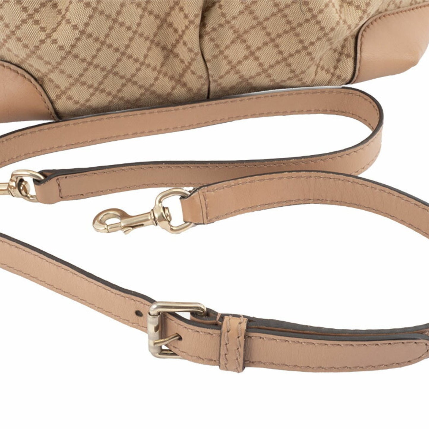 Gucci Diamante Beige Canvas Leather Handbag Shoulder Bag ( )