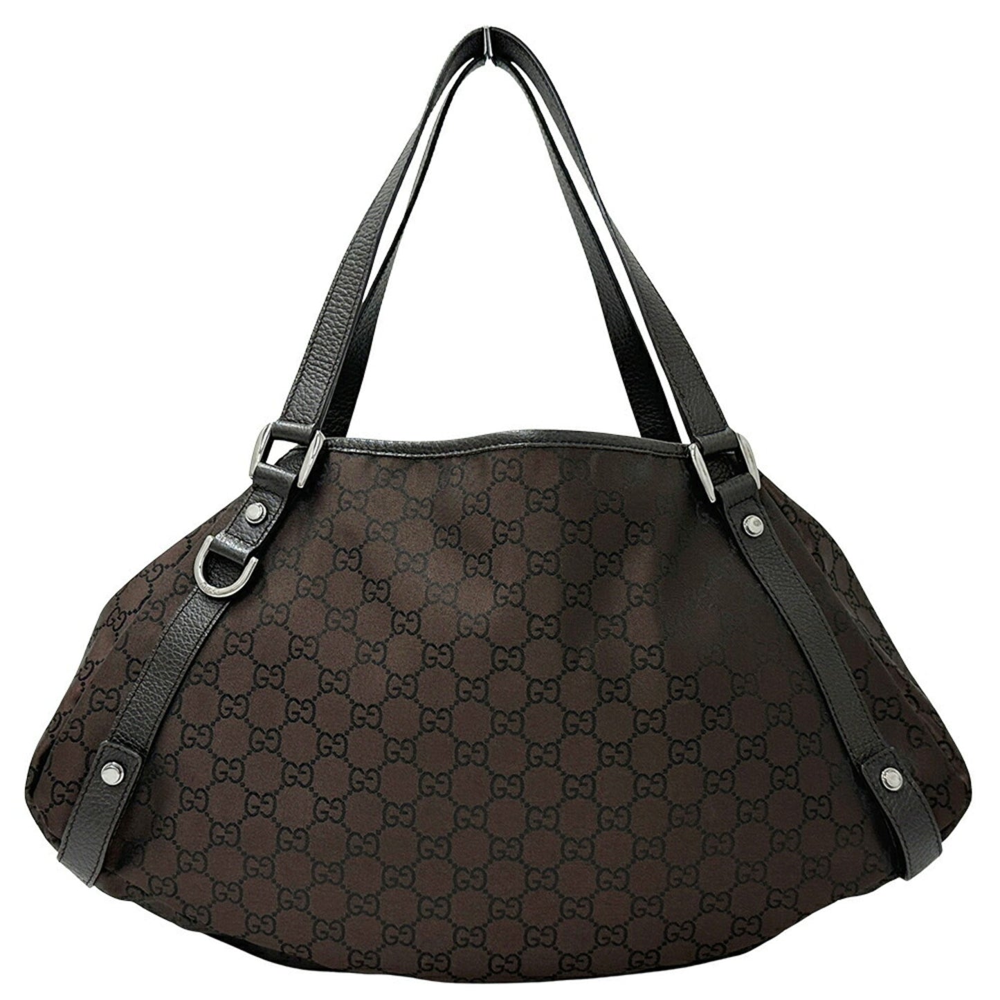 Gucci Abbey Dark Brown Nylon Shoulder Bag Tote Bag ( )
