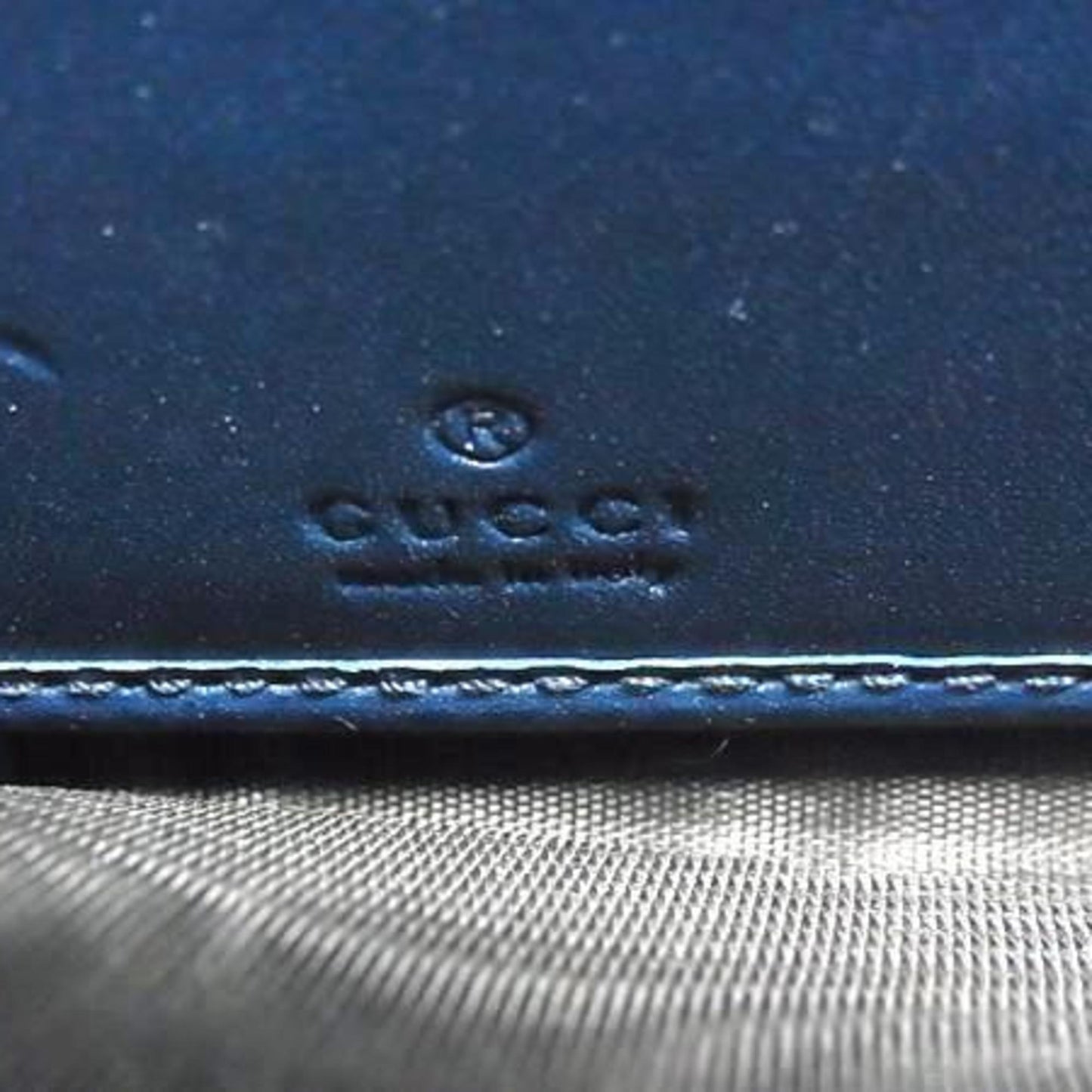 Gucci Navy Leather Long Wallet (Bi-Fold) ( )
