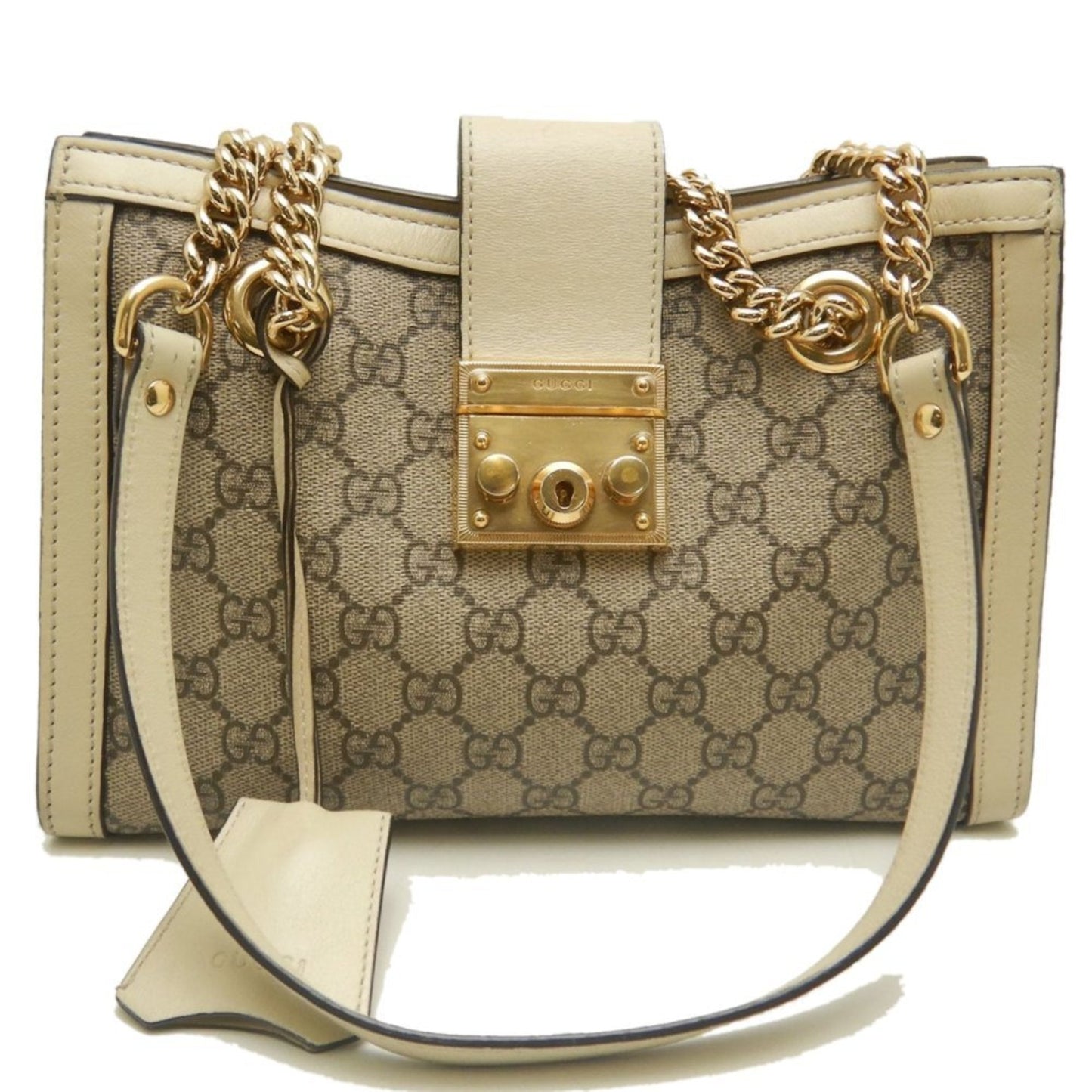 Gucci Padlock Beige Ivory Gg Supreme Tote Bag ( )