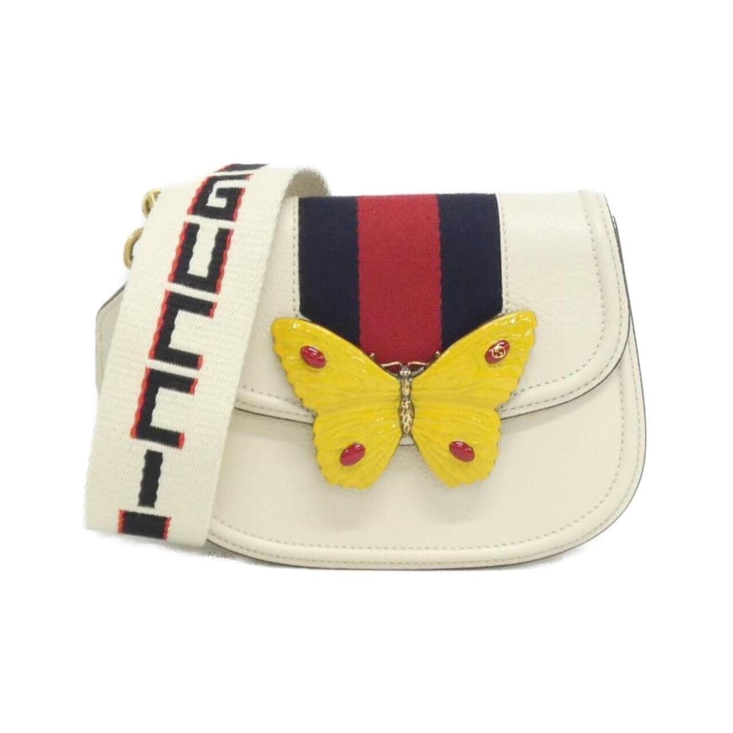Gucci Multi-Color White Leather Shoulder Bag ( )