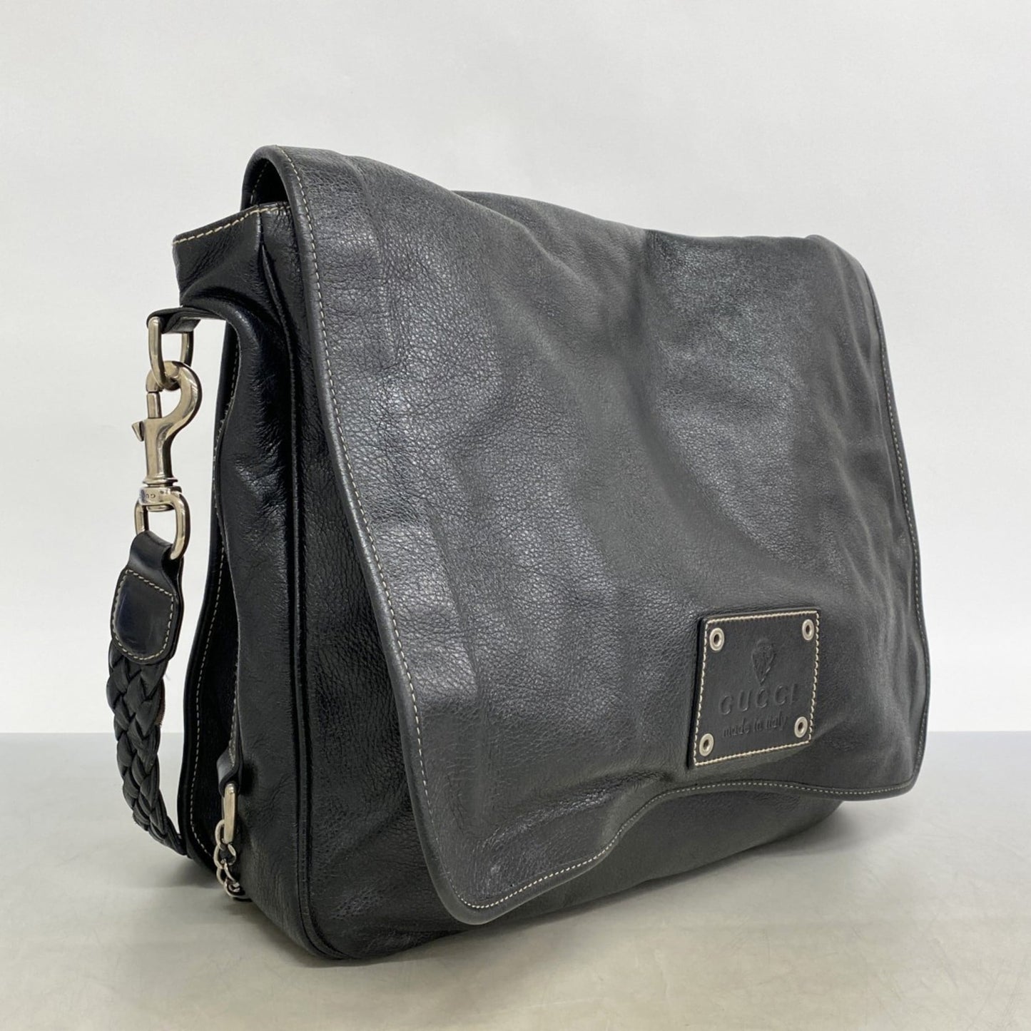 Gucci Black Leather Shoulder Bag ( )