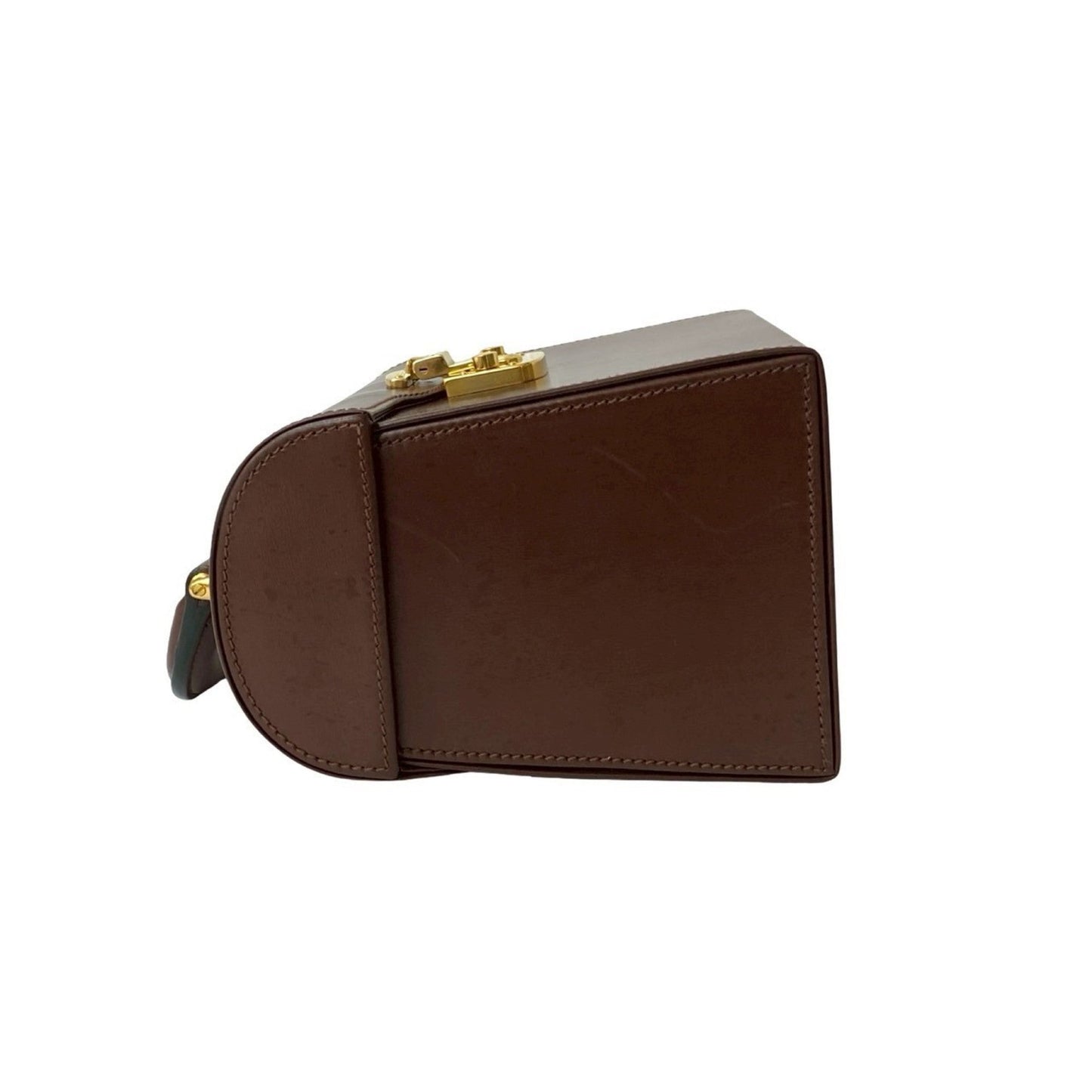 Gucci Brown Leather Handbag Vanity Bag ( )