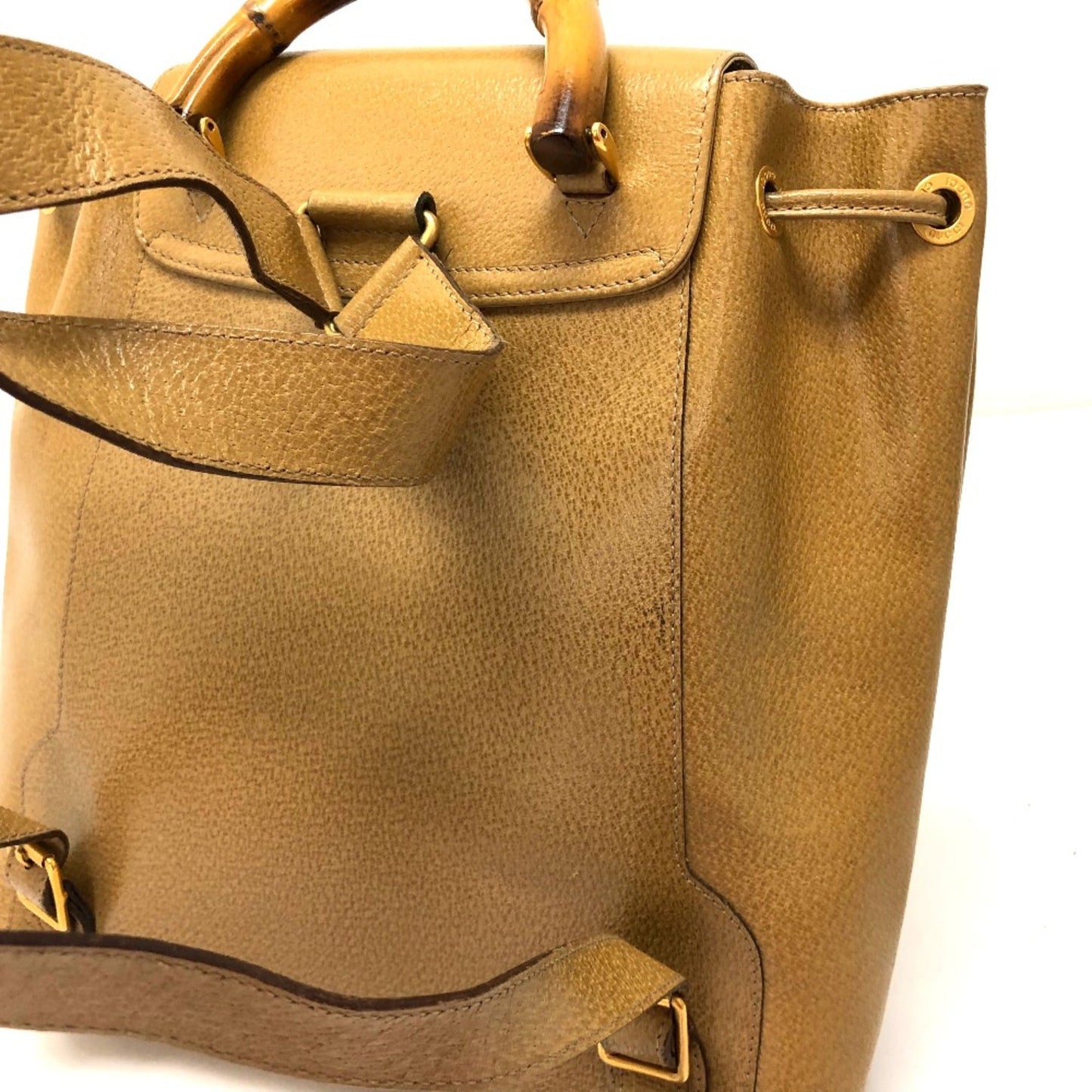 Gucci Beige Leather Backpack ( )