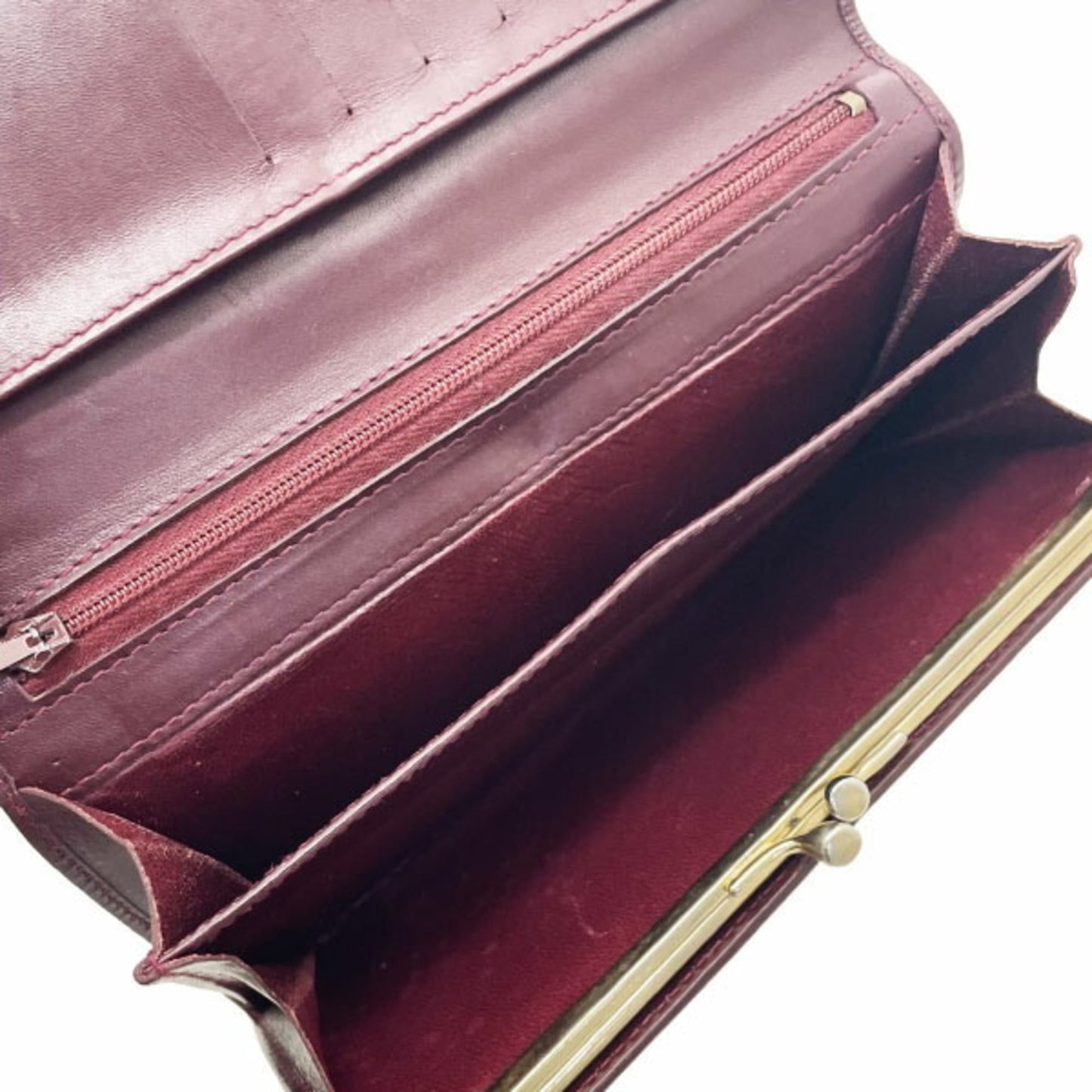 Gucci Bordeaux Leather Long Wallet (Bi-Fold) ( )