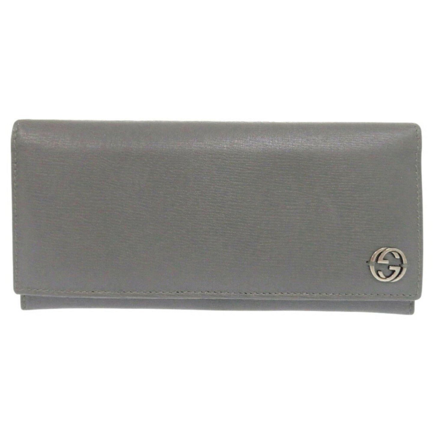 Gucci Gray Leather Long Wallet (Bi-Fold) ( )