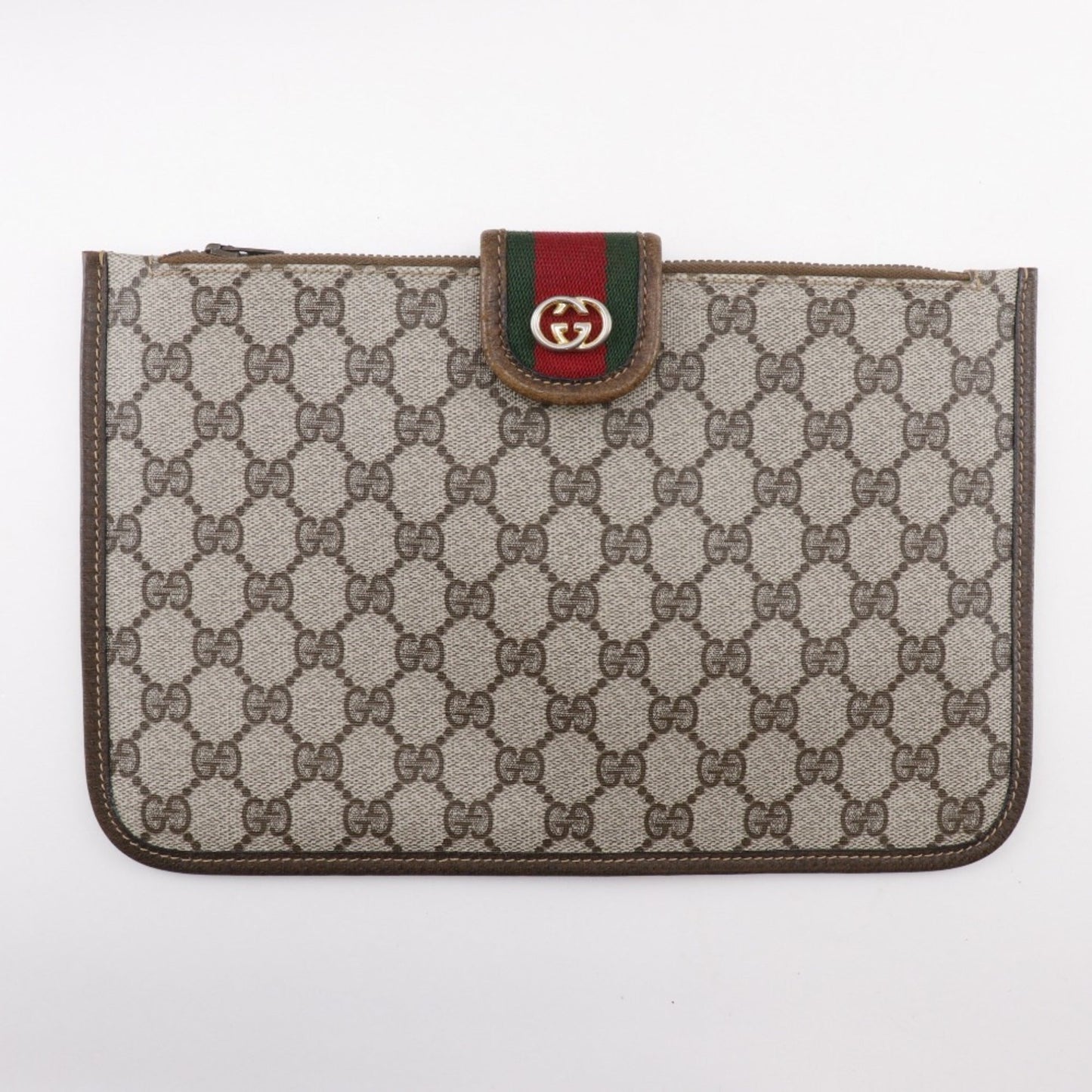 Gucci Sherry Line Brown Pvc Handbag ( )