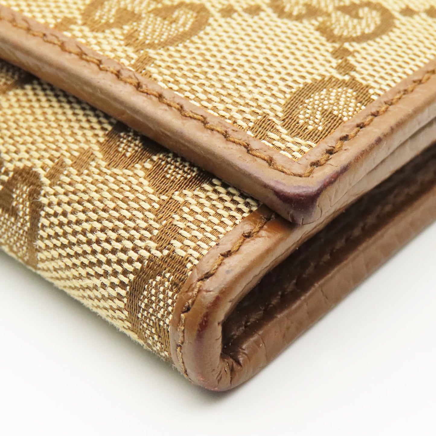 Gucci Brown Gg Canvas Leather Long Wallet (Bi-Fold) ( )