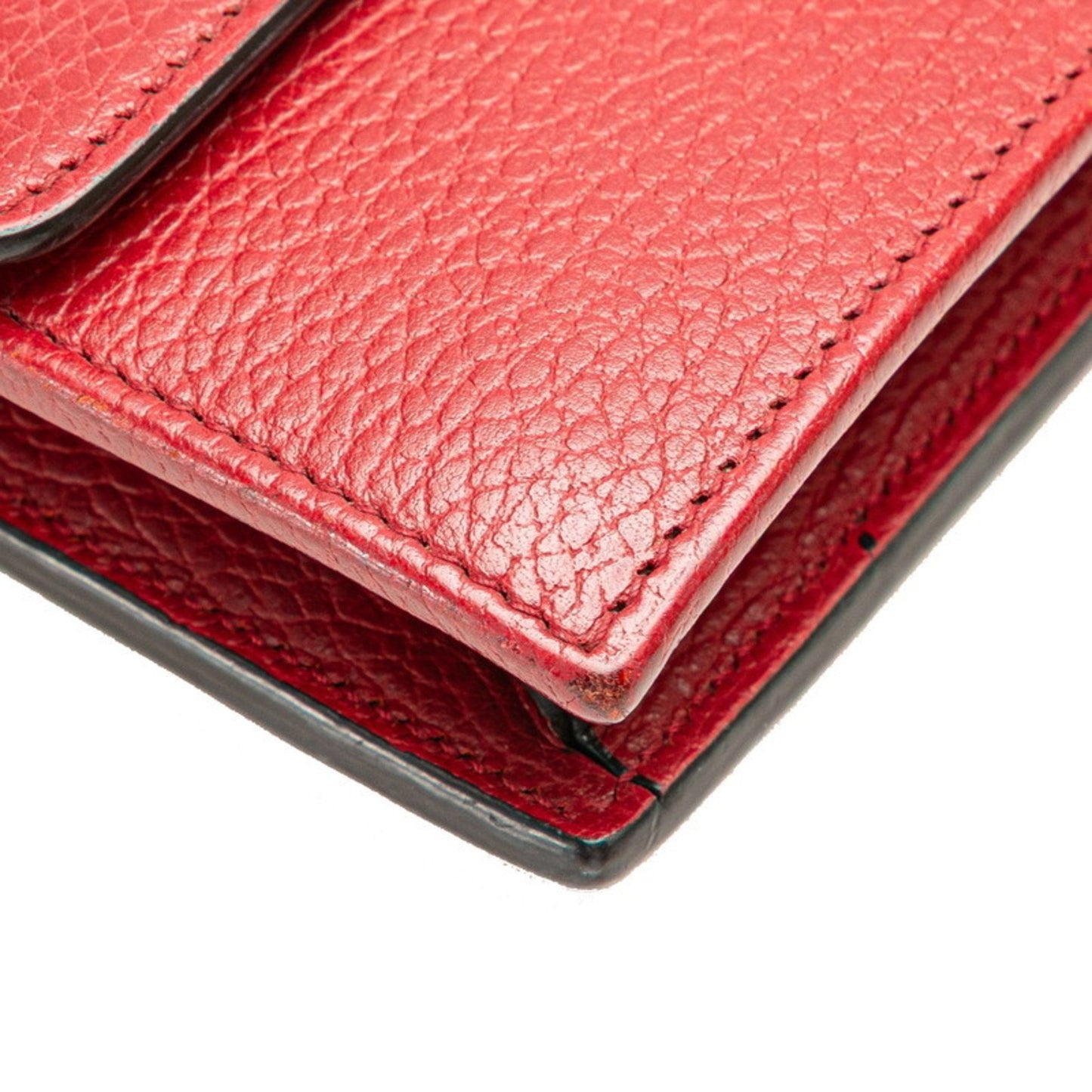 Gucci Red Color Leather Chain/Shoulder Wallet ( )