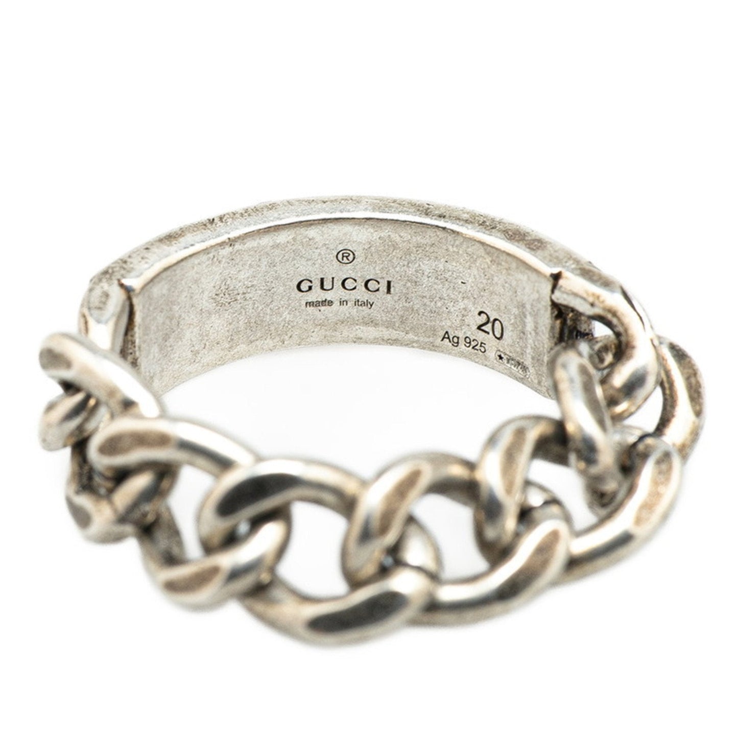 Gucci Silver Black Silver 925 Band Ring ( )