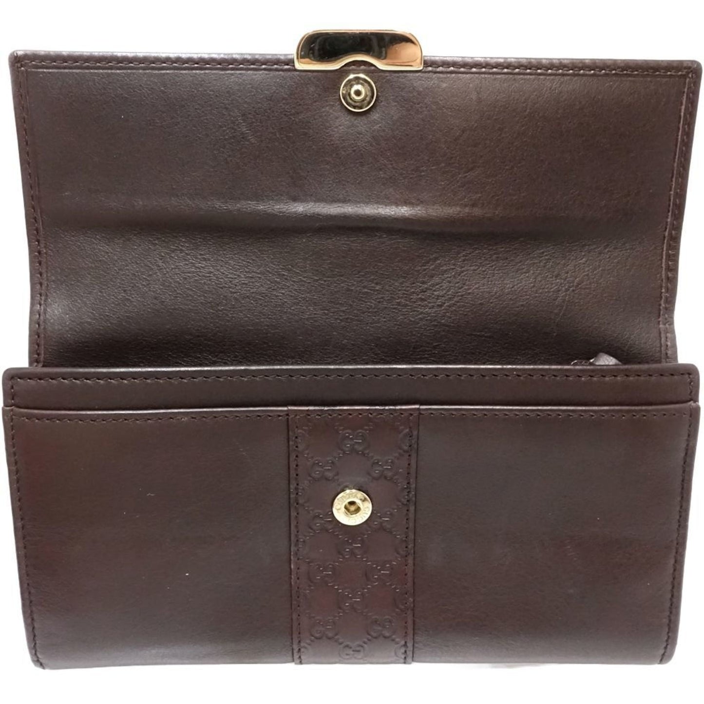 Gucci Dark Brown Leather Long Wallet (Bi-Fold) ( )