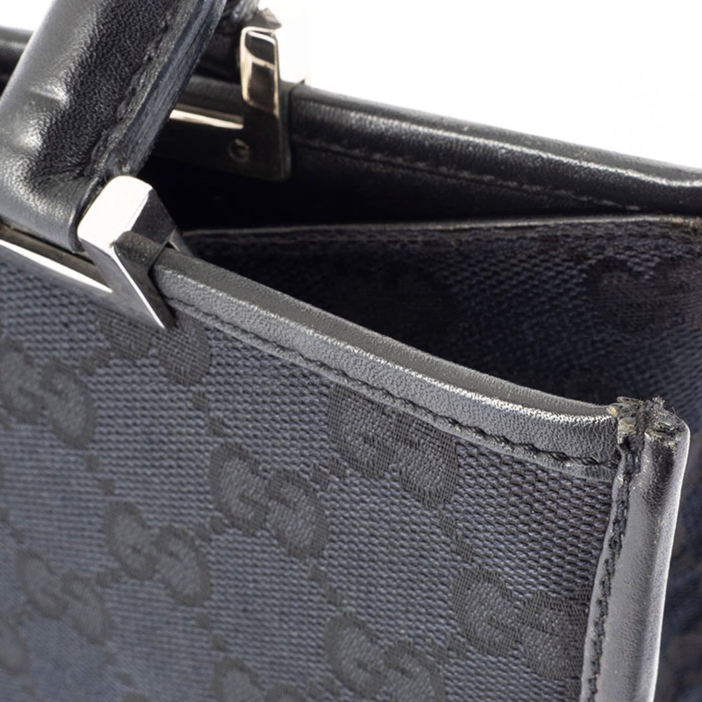 Gucci Black Gg Canvas Tote Bag ( )