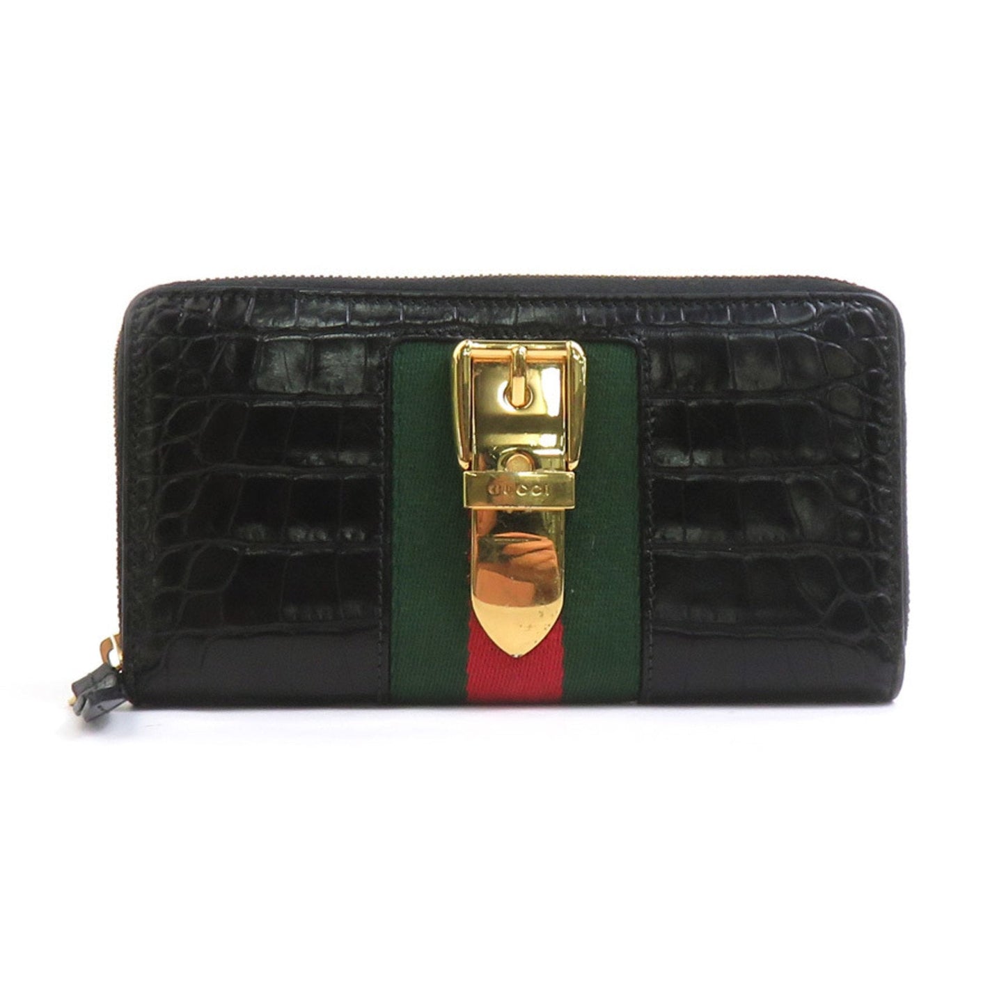 Gucci Black Leather Long Bill Wallet (Bi-Fold) ( )