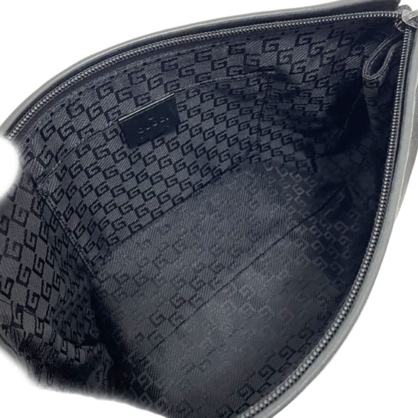 Gucci Black Nylon Leather Clutch Bag ( )