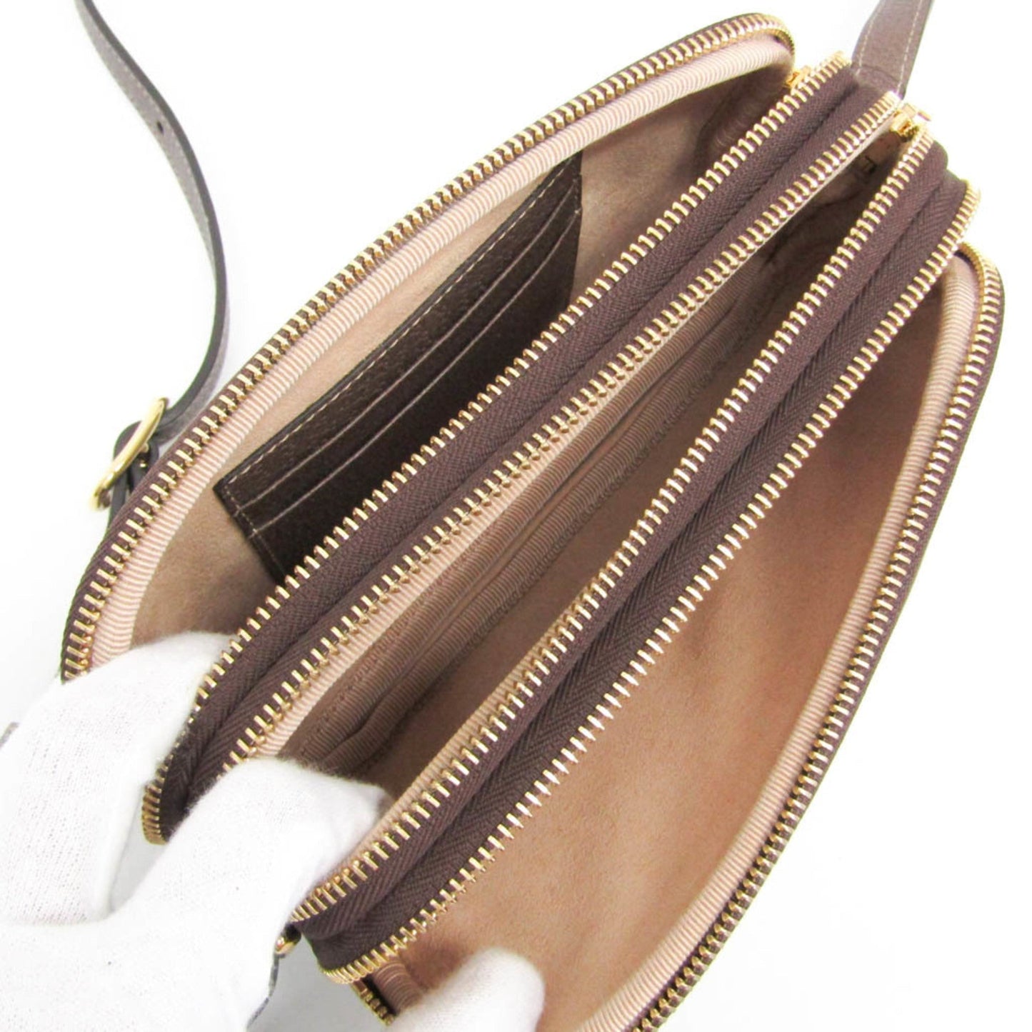 Gucci Ophidia Beige Brown Leather Gg Supreme Shoulder Bag ( )