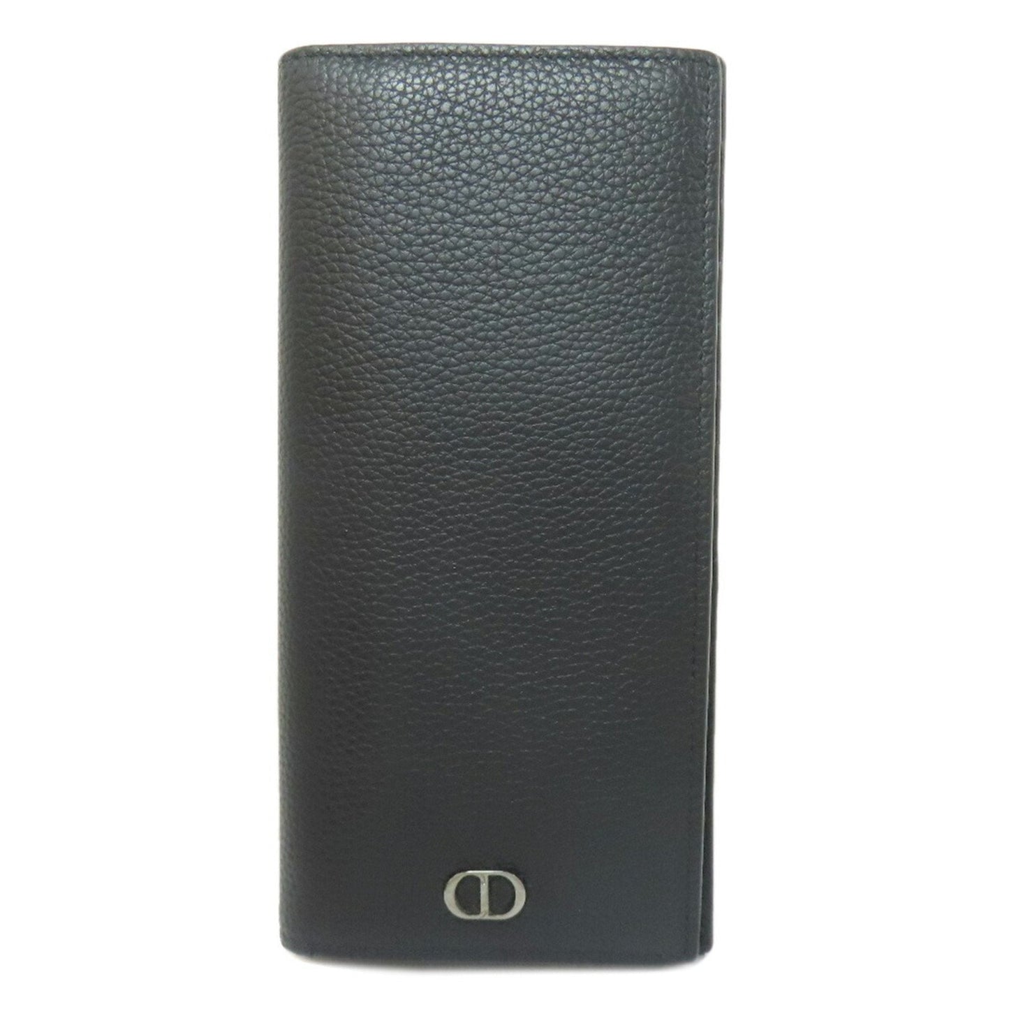 Christian Dior Black Leather Long Wallet (Bi-Fold) ()