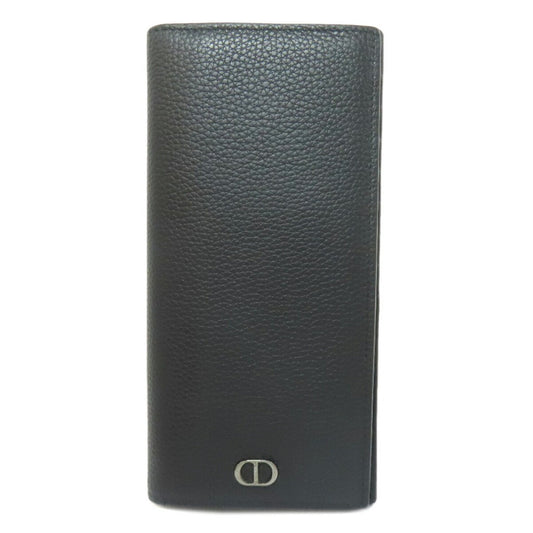 Christian Dior Black Leather Long Wallet (Bi-Fold) ()