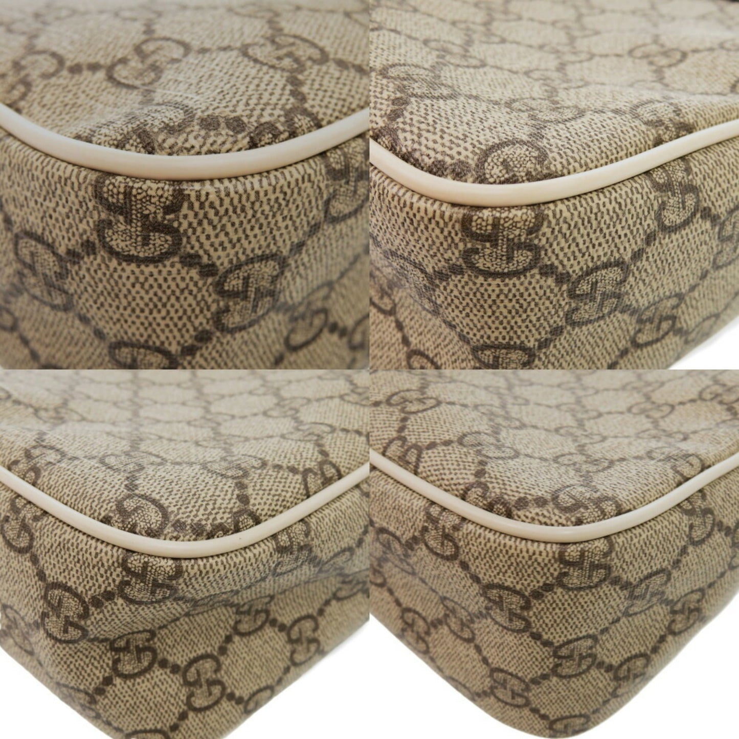 Gucci Brown Ivory Gg Supreme Pvc Shoulder Bag ( )