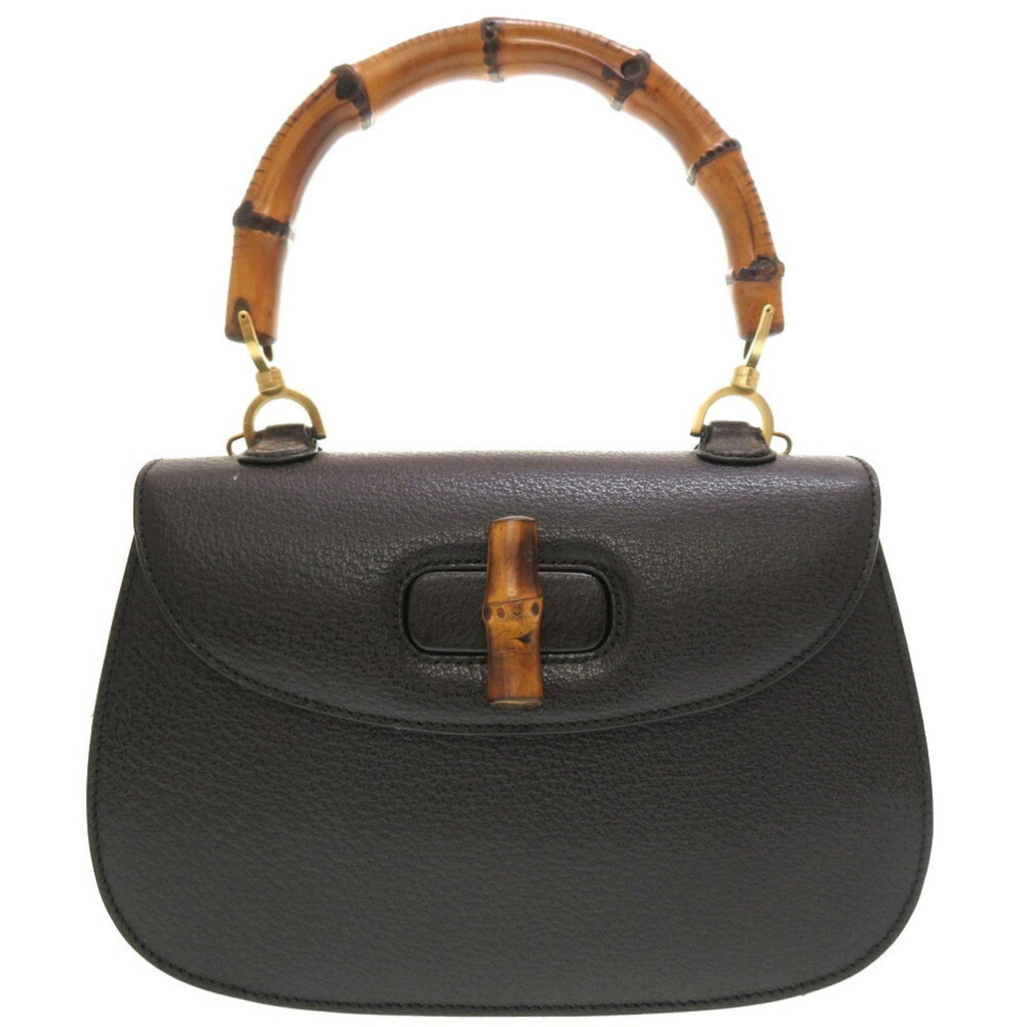 Gucci Black Bamboo Handbag