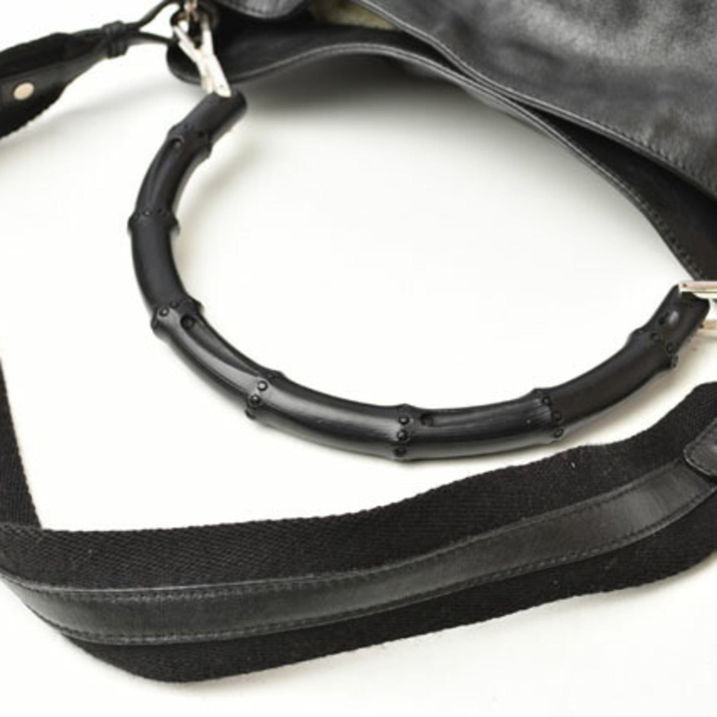 Gucci Black Leather Handbag Shoulder Bag ( )