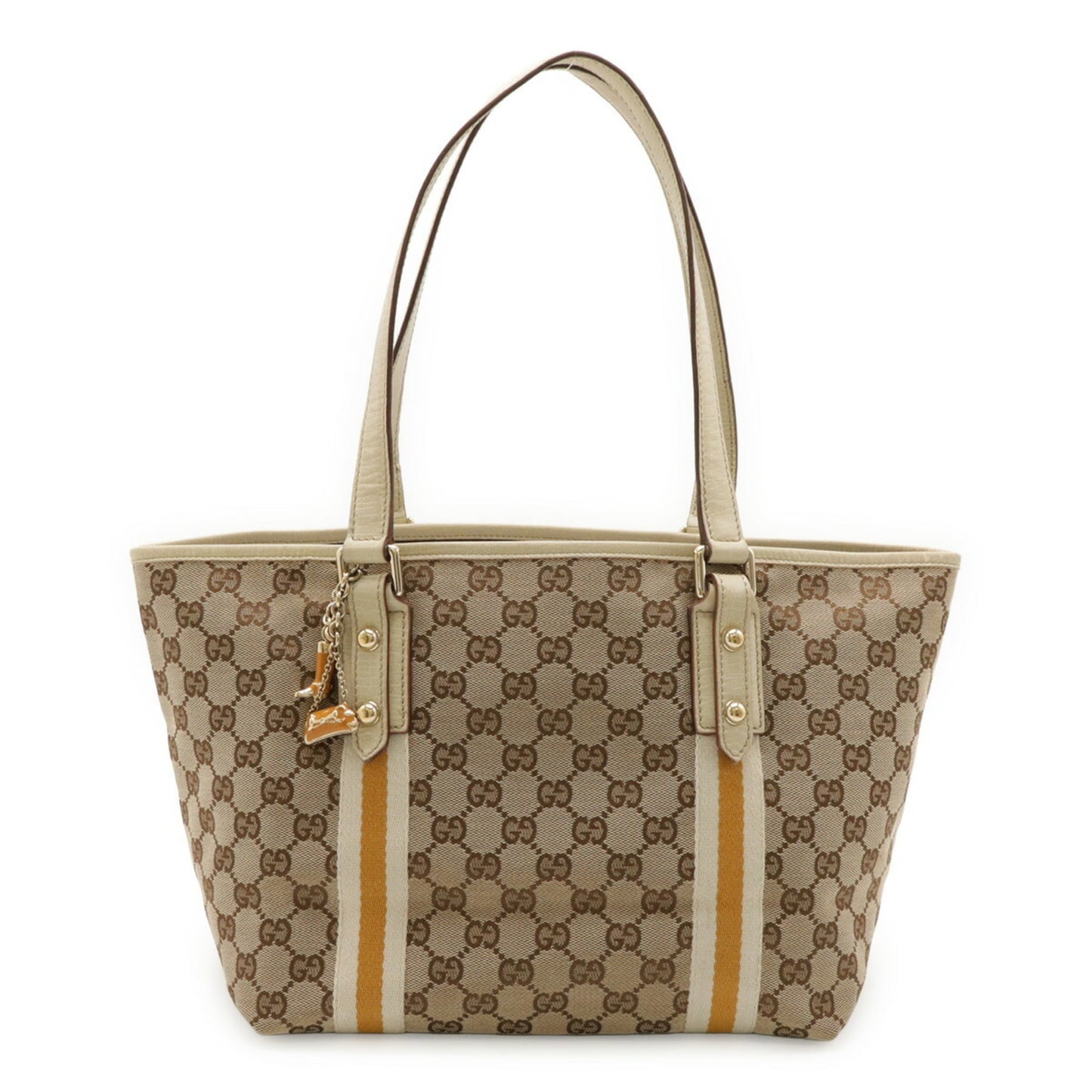 Gucci Gg Canvas Beige Ivory Khaki Mustard Gg Canvas Leather Shoulder Bag Tote Bag ( )