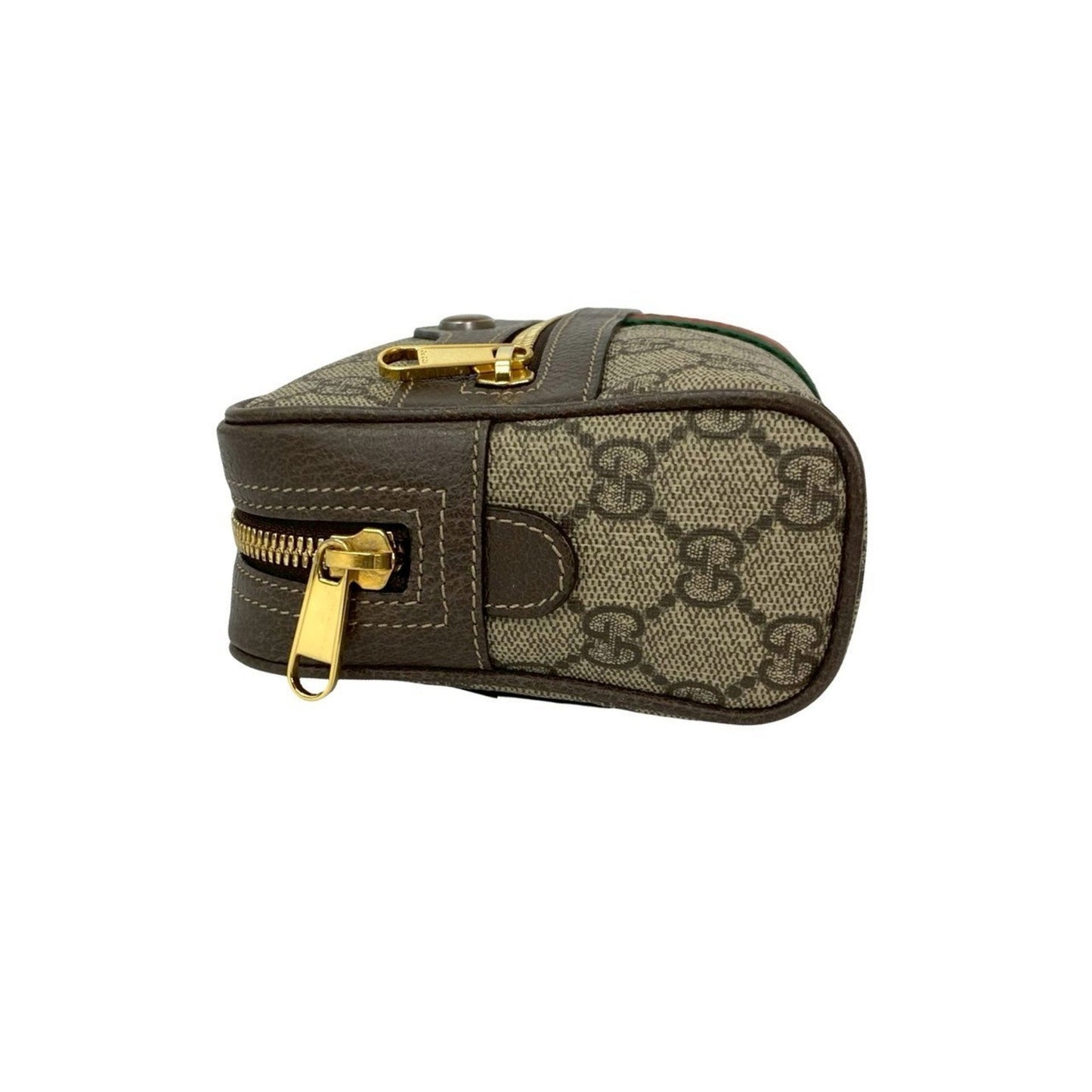 Gucci Brown Green Red Color Leather Pvc Shoulder Bag Sling Bag ( )