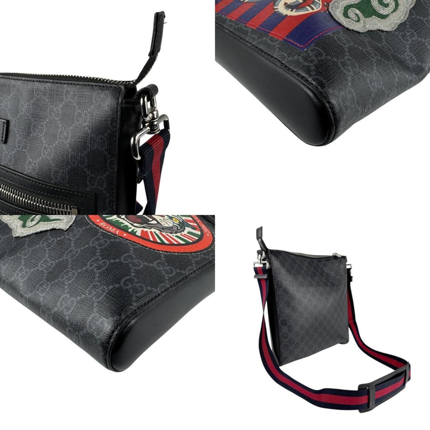 Gucci Black Gg Supreme Shoulder Bag ( )