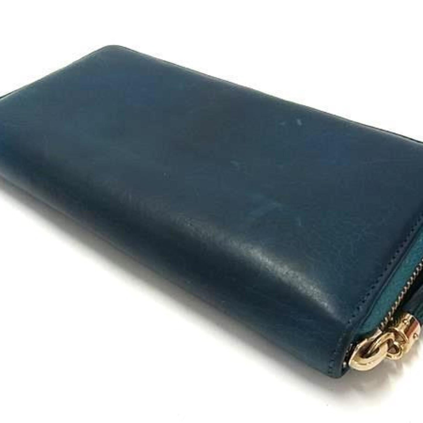 Gucci Blue Green Leather Long Wallet (Bi-Fold) ( )