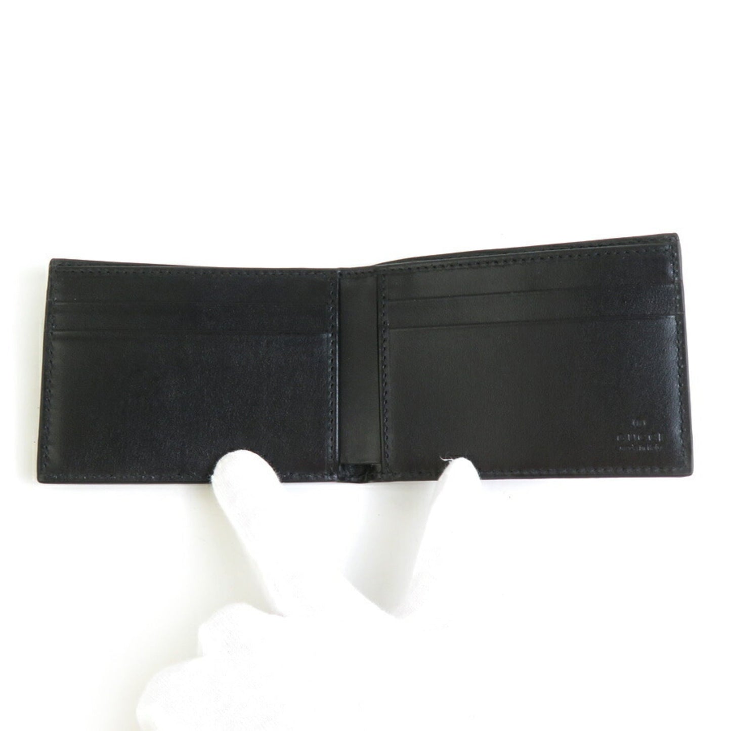 Gucci Black Leather Long Bill Wallet (Bi-Fold) ( )