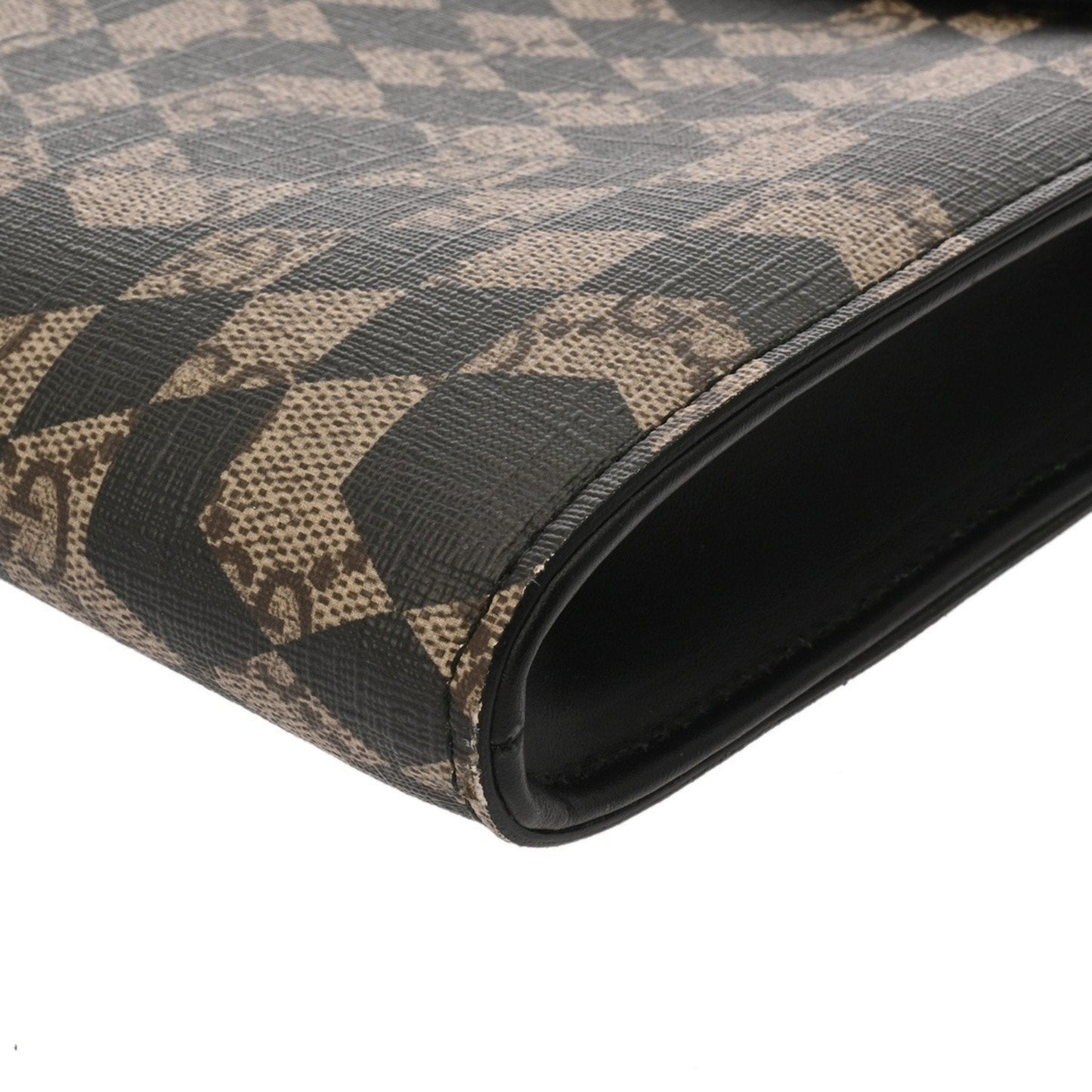 Gucci Beige Black Pvc Clutch Bag ( )