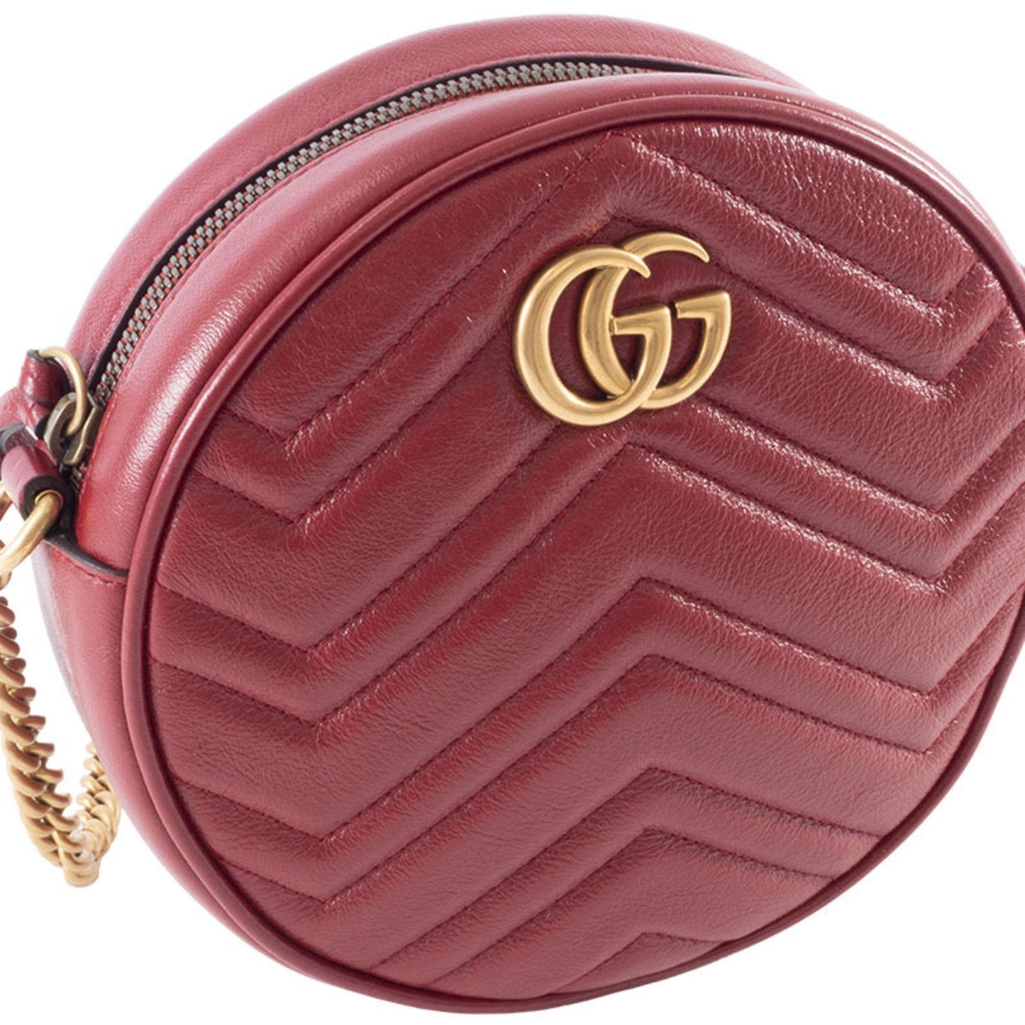Gucci Red Color Leather Shoulder Bag ( )