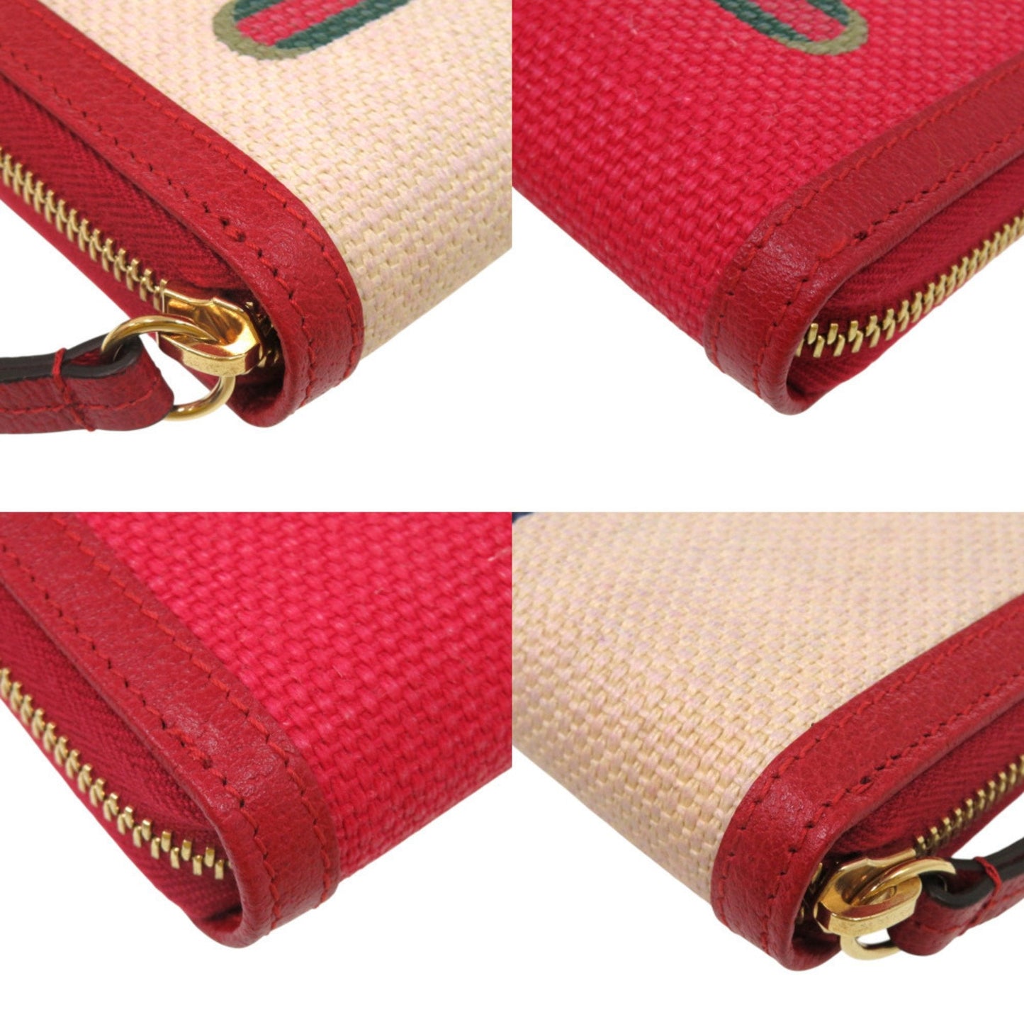 Gucci Black Blue Red Color White Canvas Coin Purse/Coin Case ( )