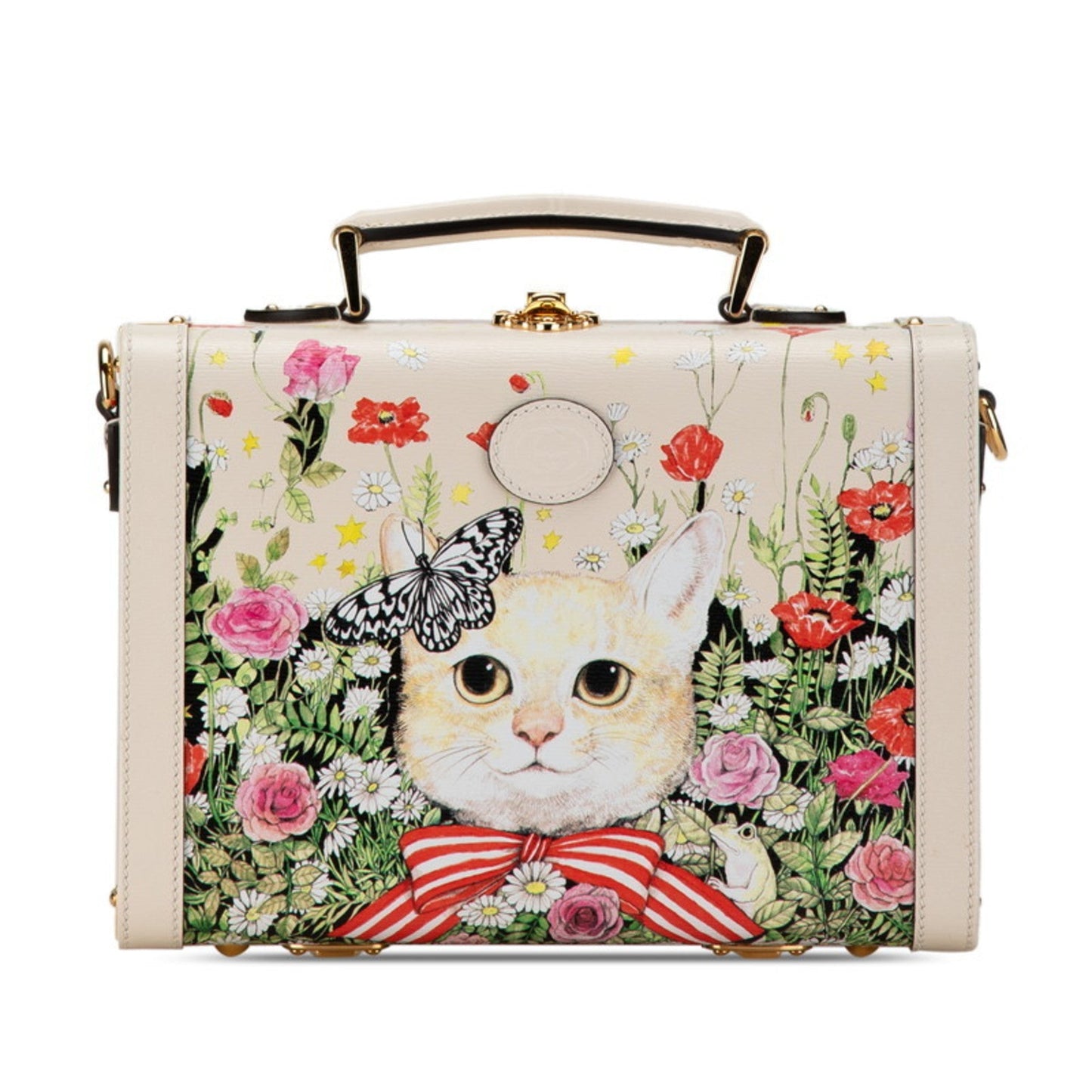 Gucci Ivory Multi-Color Leather Shoulder Bag